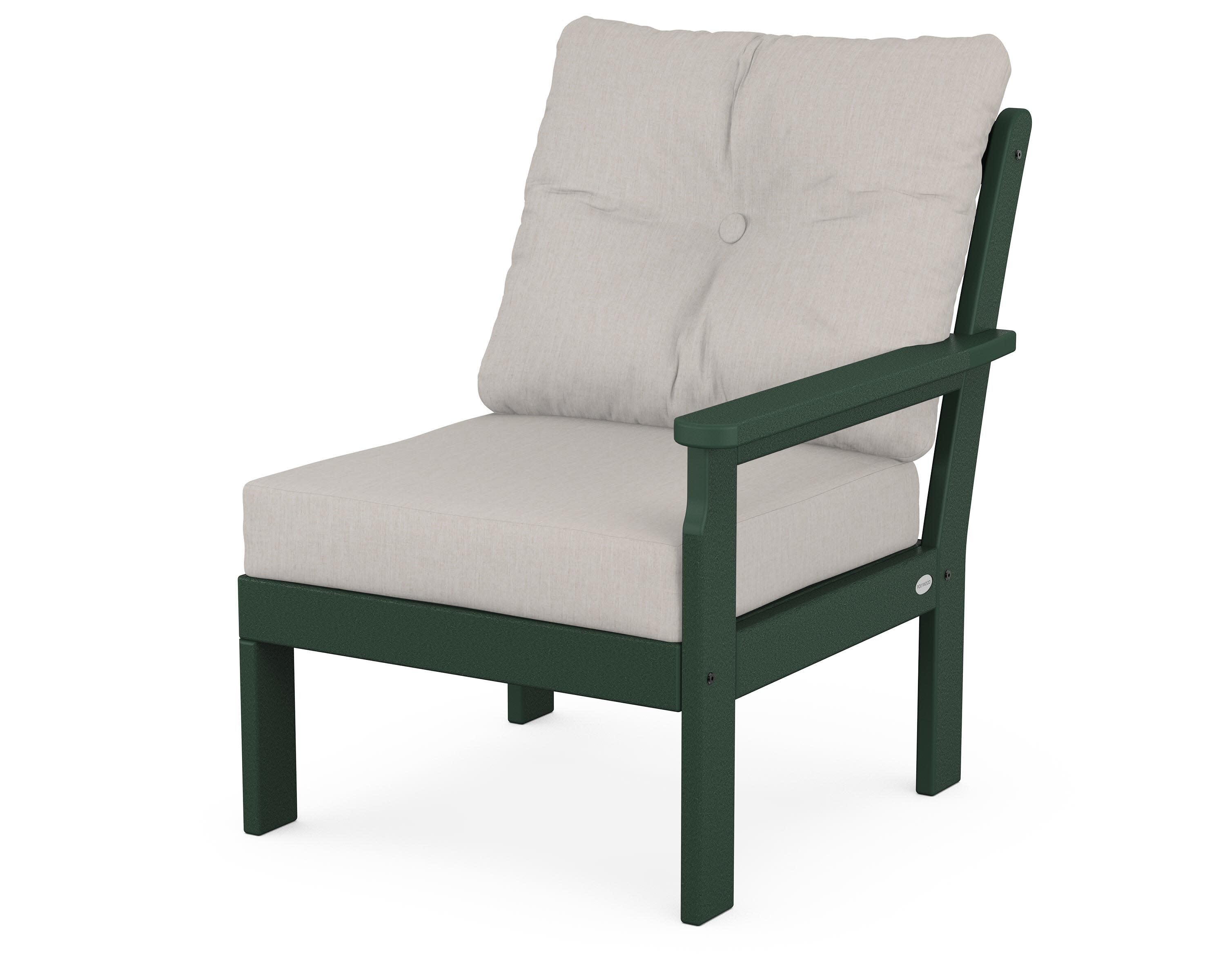 Vineyard Modular Right Arm Chair in Green / Cast Ash