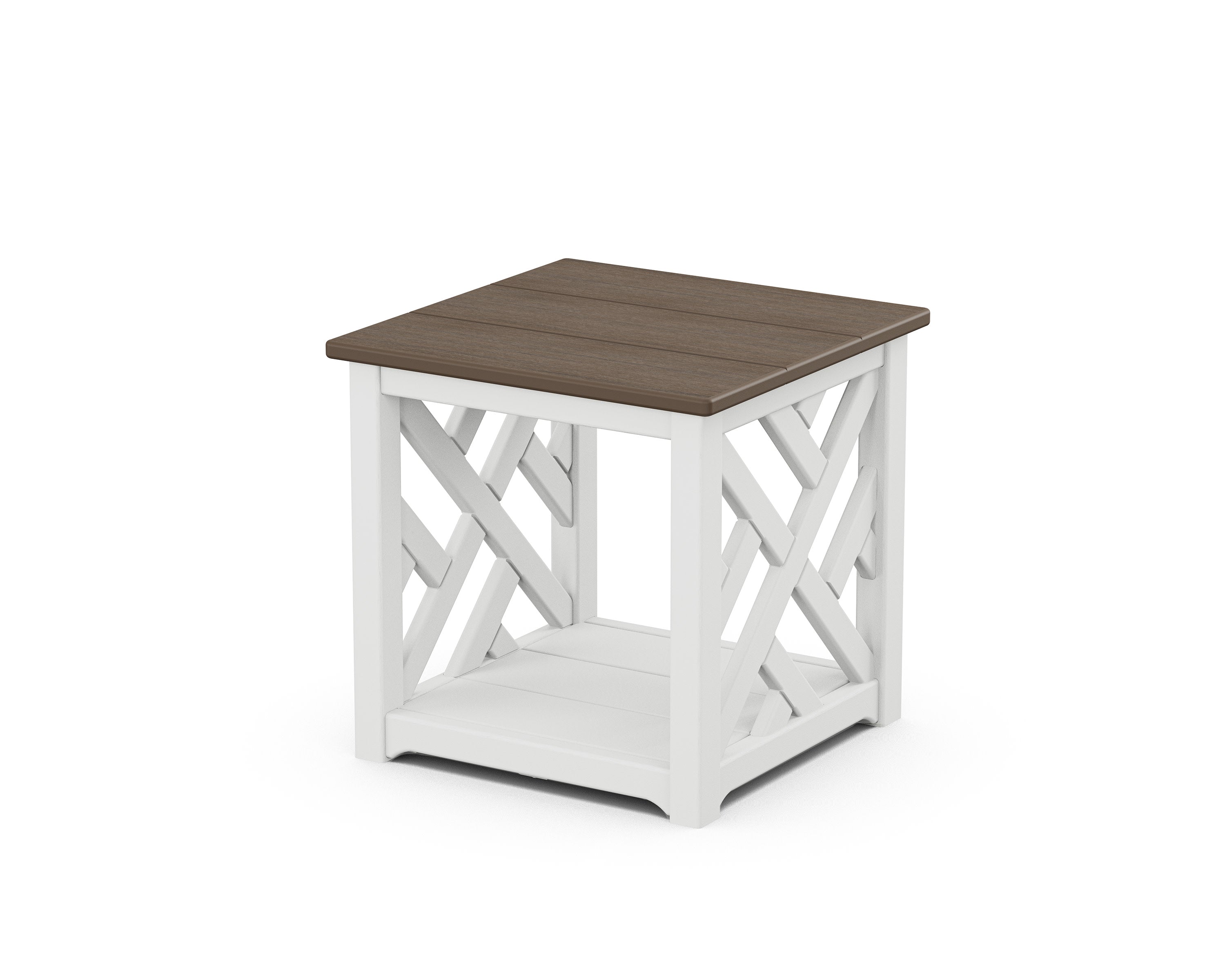 Chippendale Accent Table in White / Kona