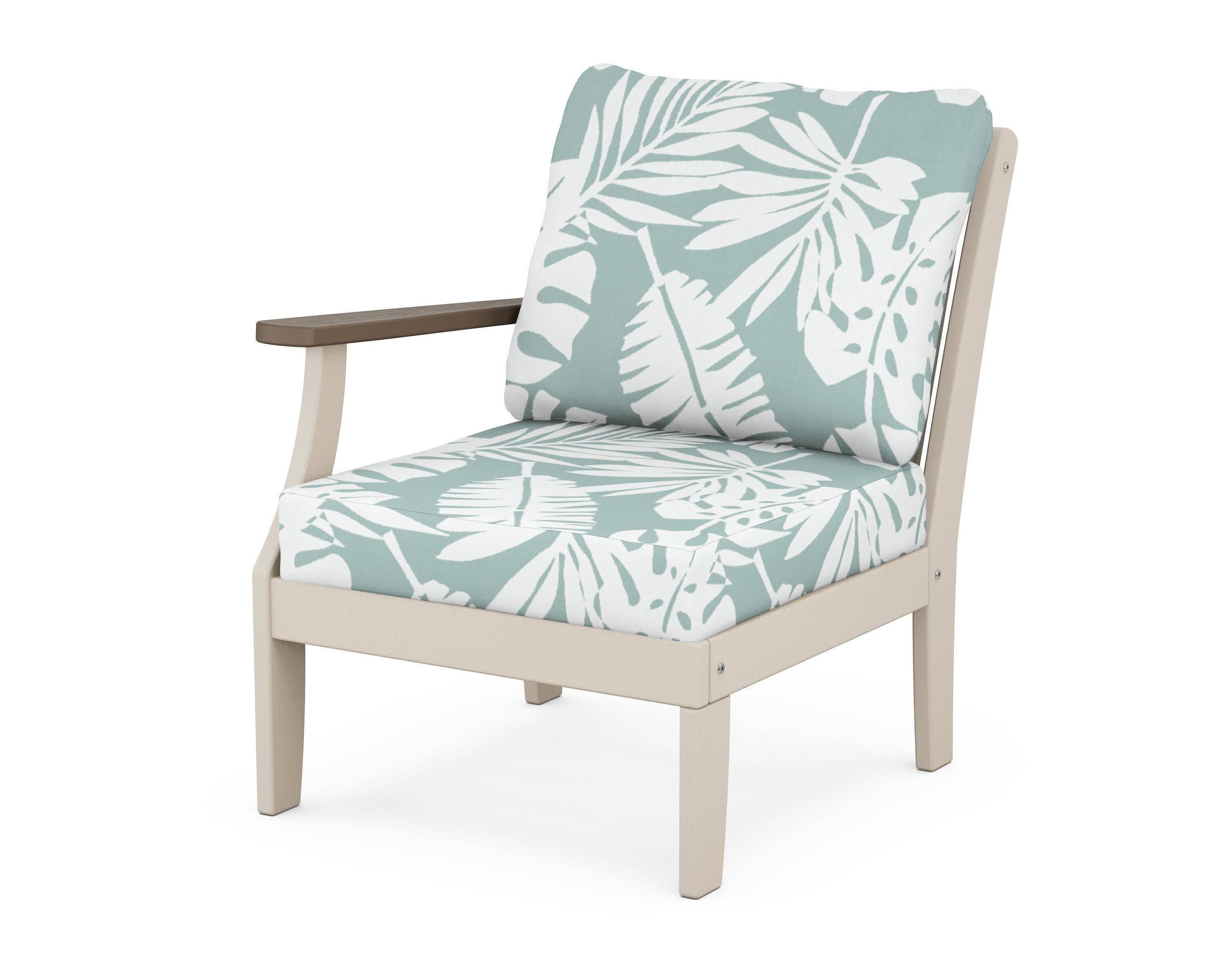 Braxton Modular Left Arm Chair in Sand / Kona / Leaf Glacier Spa