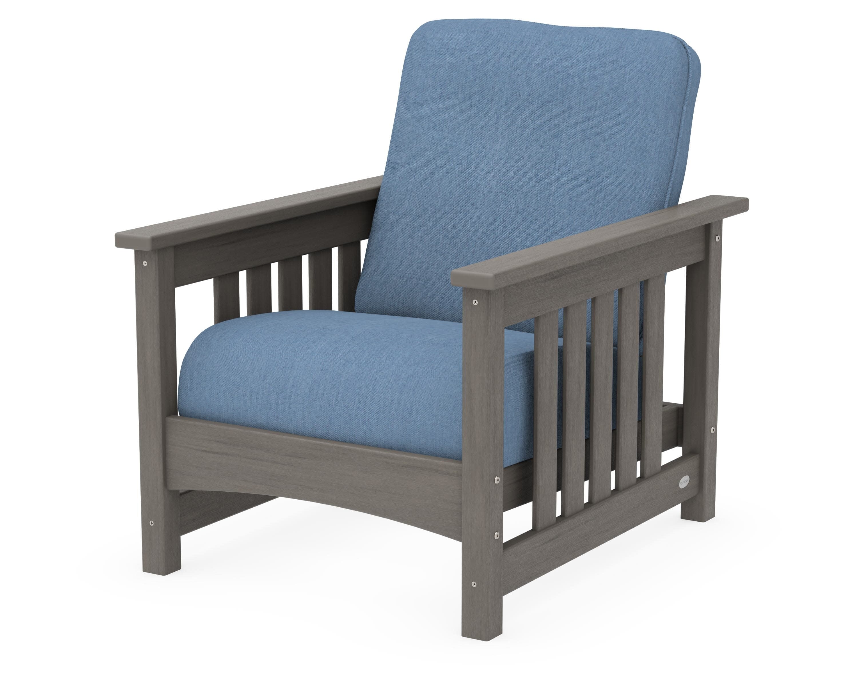 Club Mission Chair in Driftwood / Sky Blue