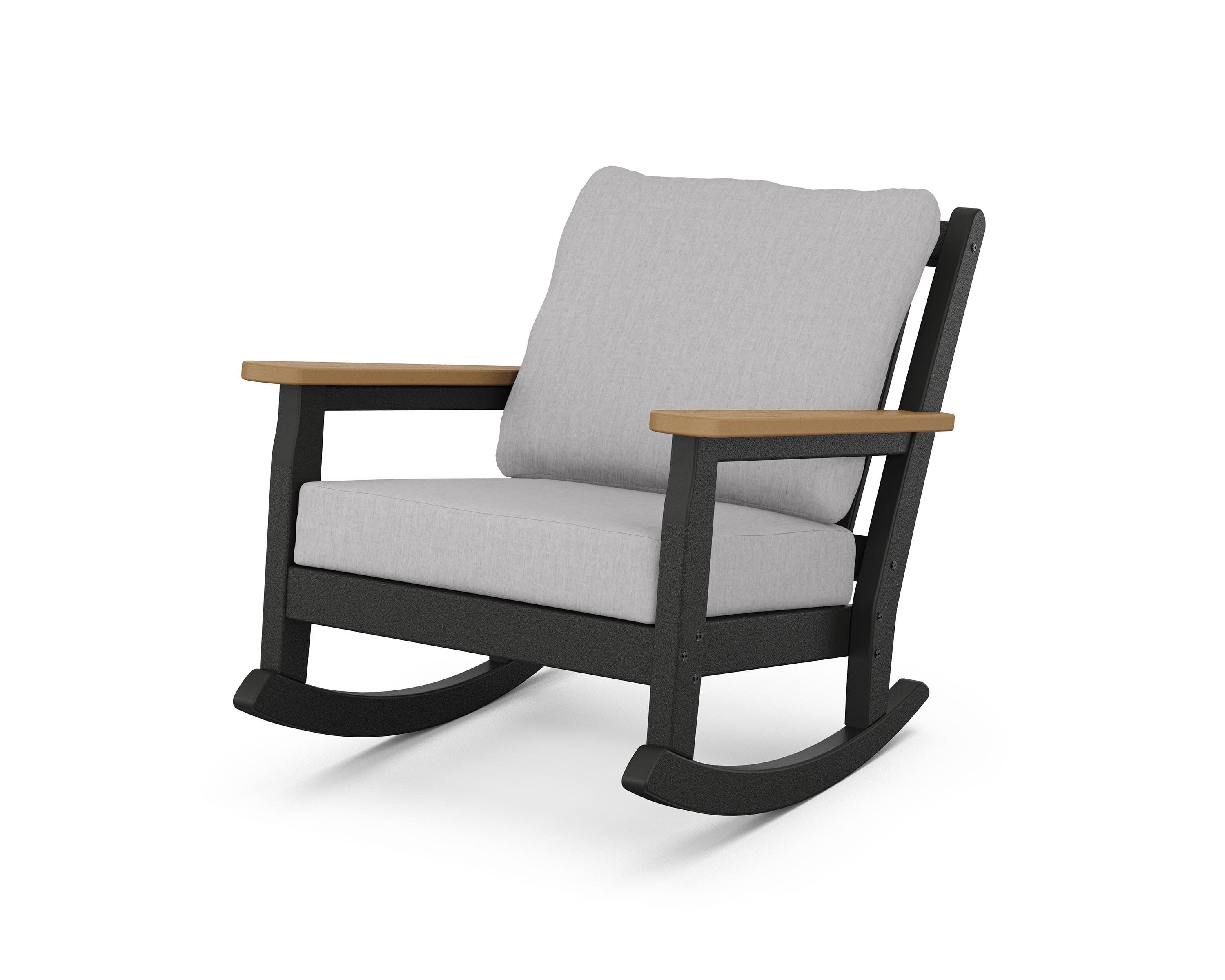 Chippendale Deep Seating Rocking Chair in Black / Natural / Granite