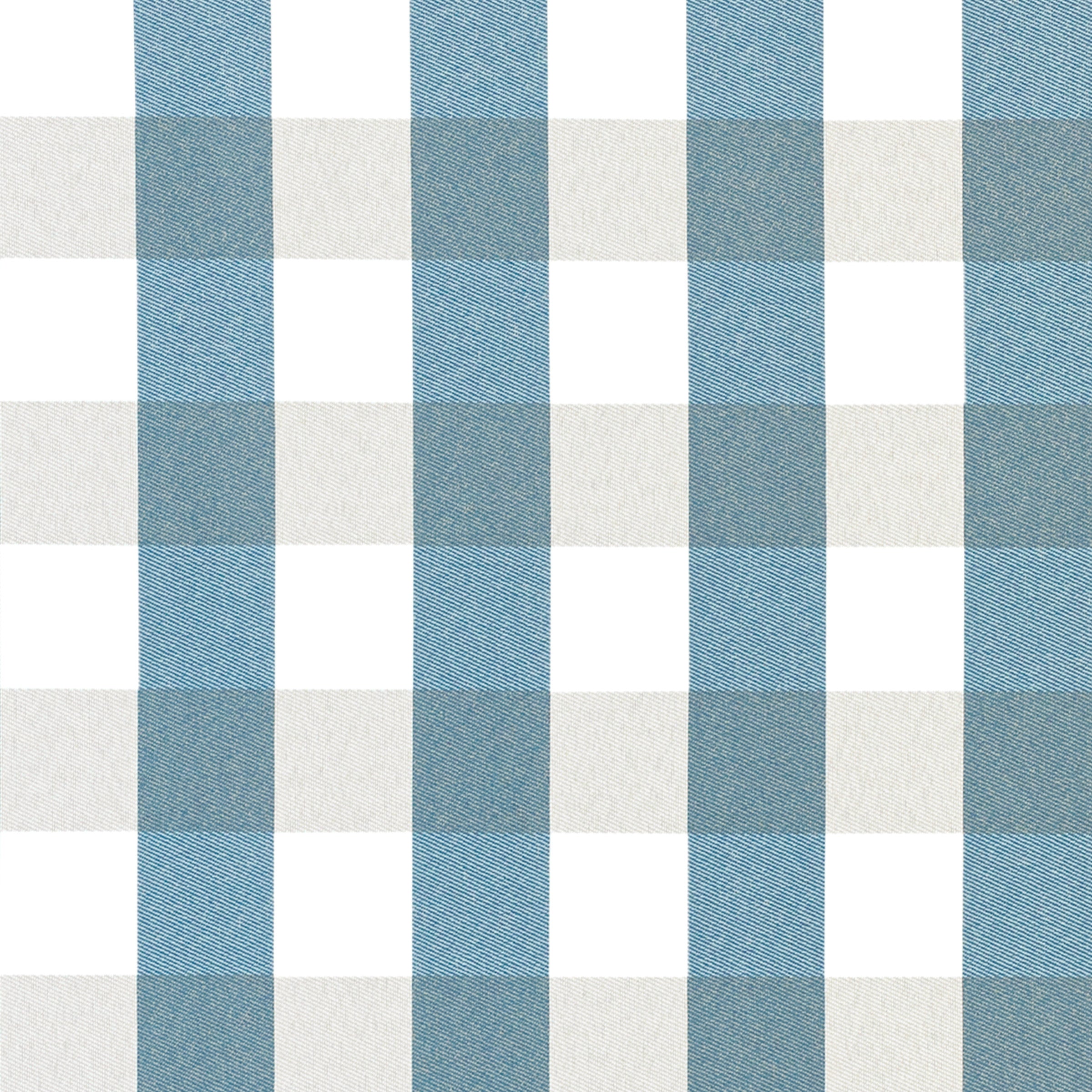 Deep Seating Ottoman in Vintage Sahara / Buffalo Plaid Sky Blue