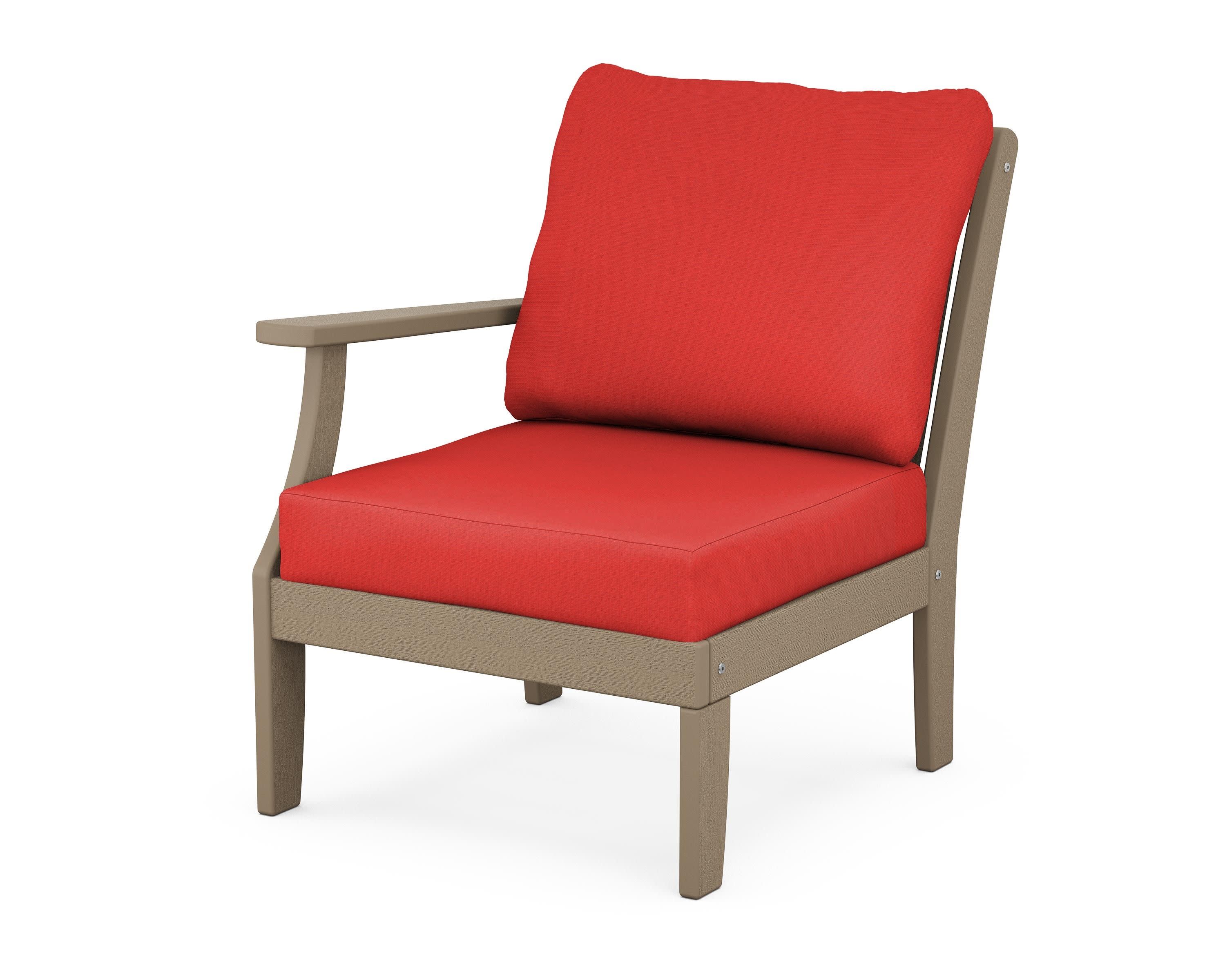 Braxton Modular Left Arm Chair in Vintage Sahara / Crimson Linen