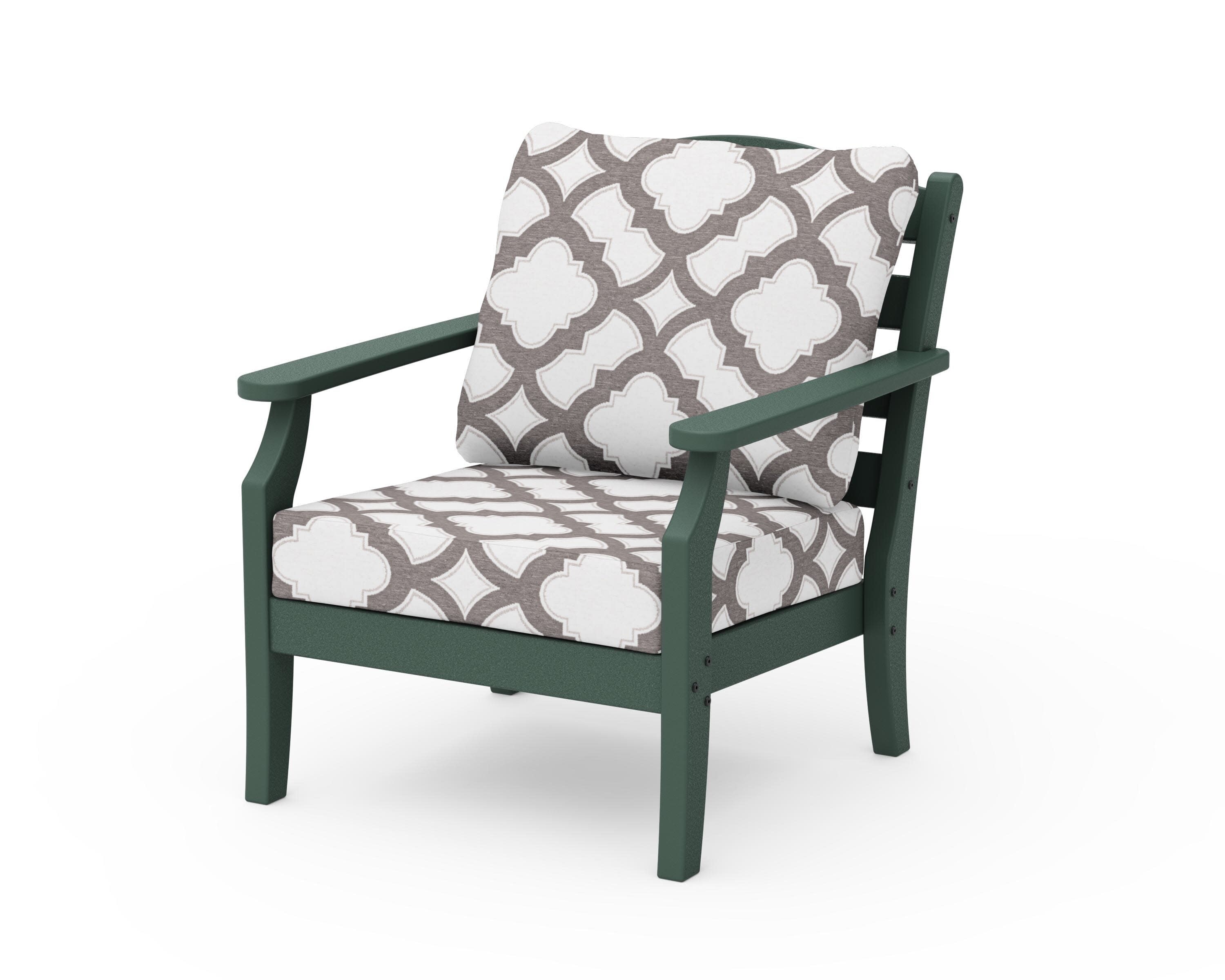 Savannah Deep Seating Chair in Green / Trellis Grey Mist