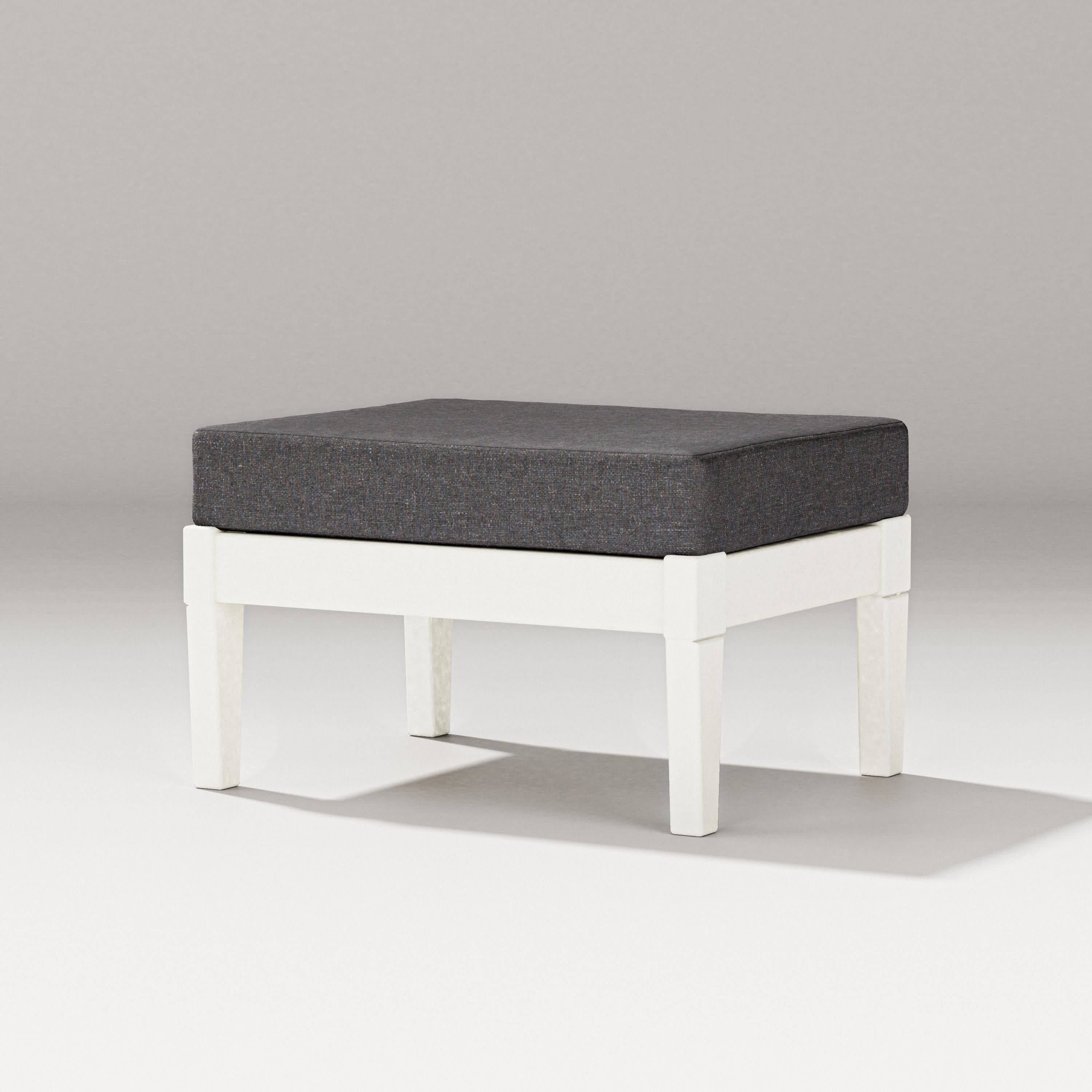Estate Lounge Ottoman in Vintage White / Ash Charcoal