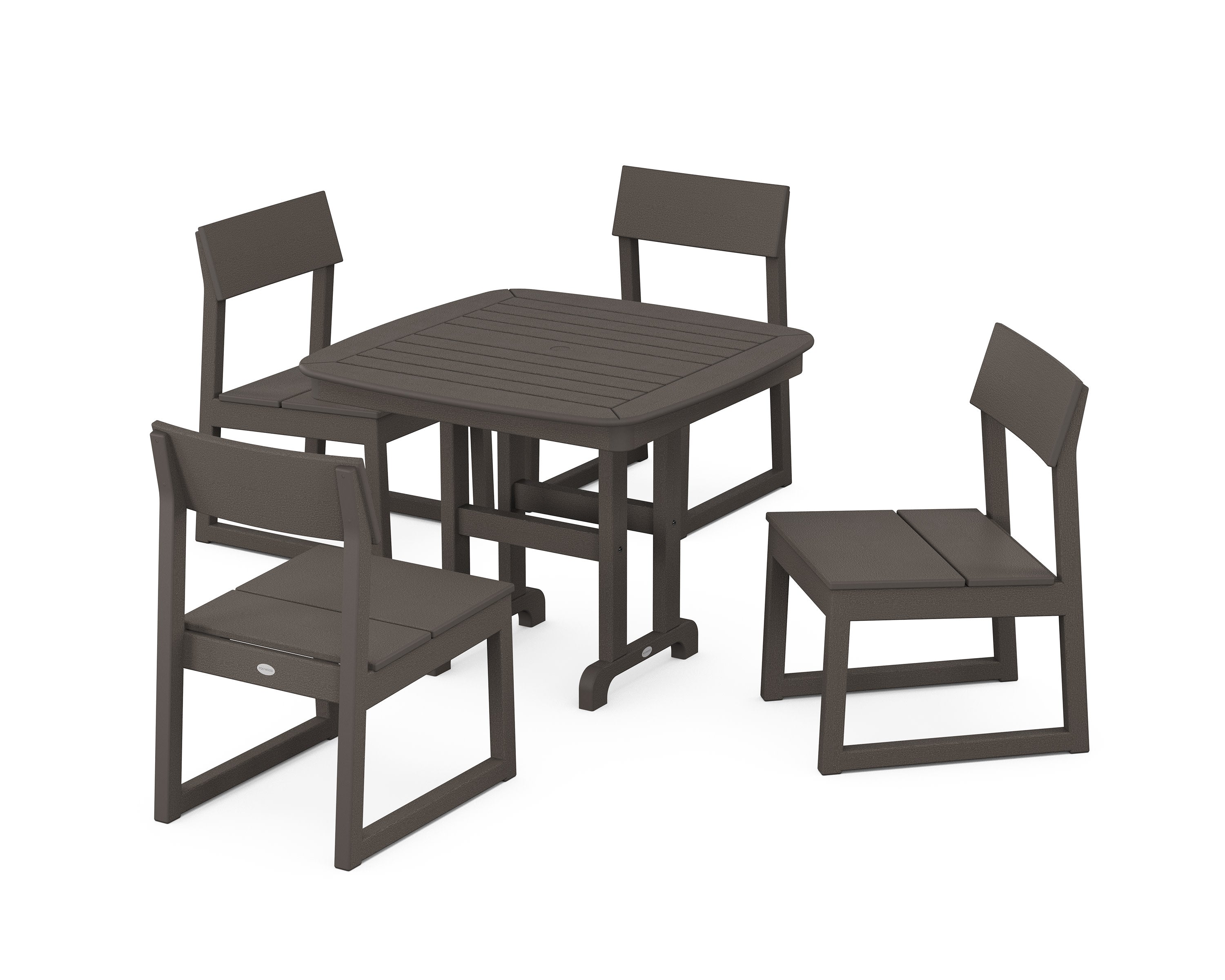 EDGE Side Chair 5-Piece Dining Set in Vintage Coffee