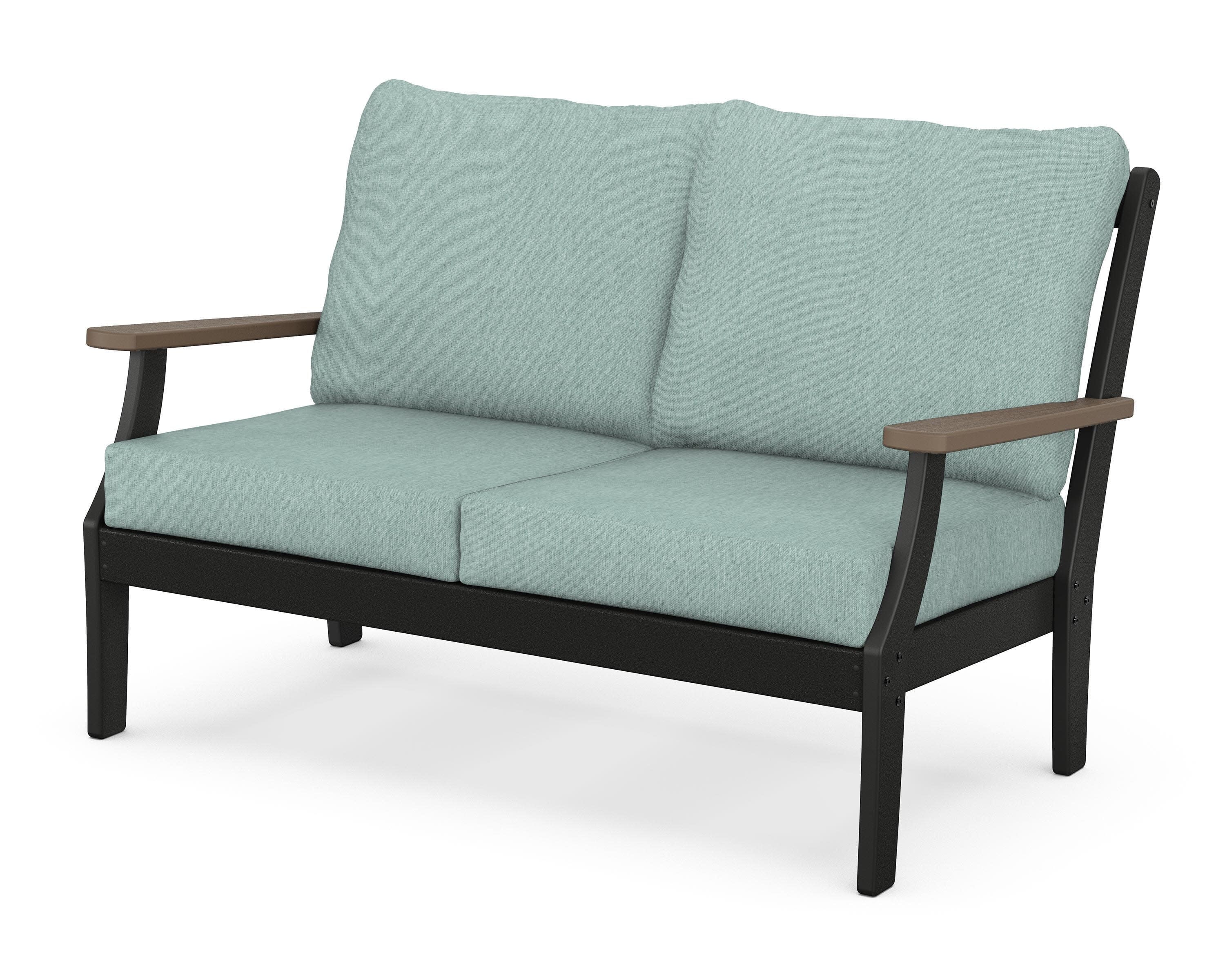Braxton Deep Seating Loveseat in Black / Kona / Glacier Spa