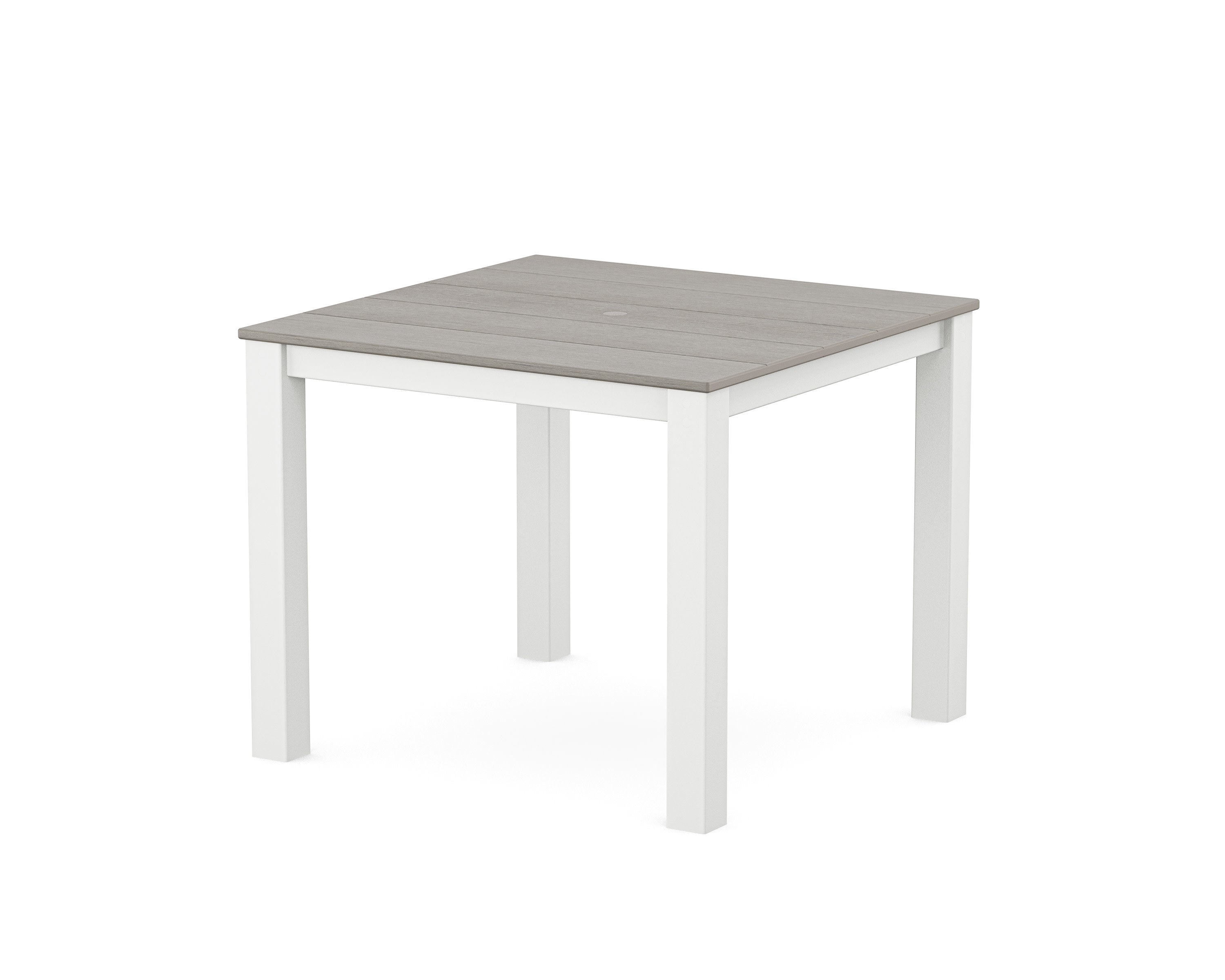 Parsons 38" X 38" Dining Table in White / Driftwood