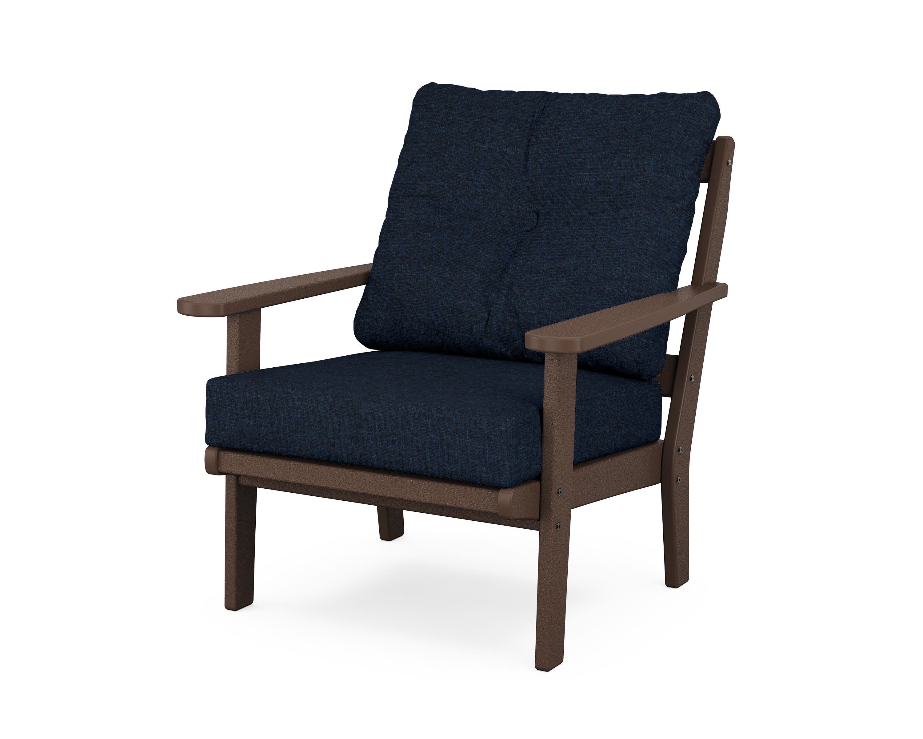 Mission Deep Seating Chair in Mahogany / Marine Indigo