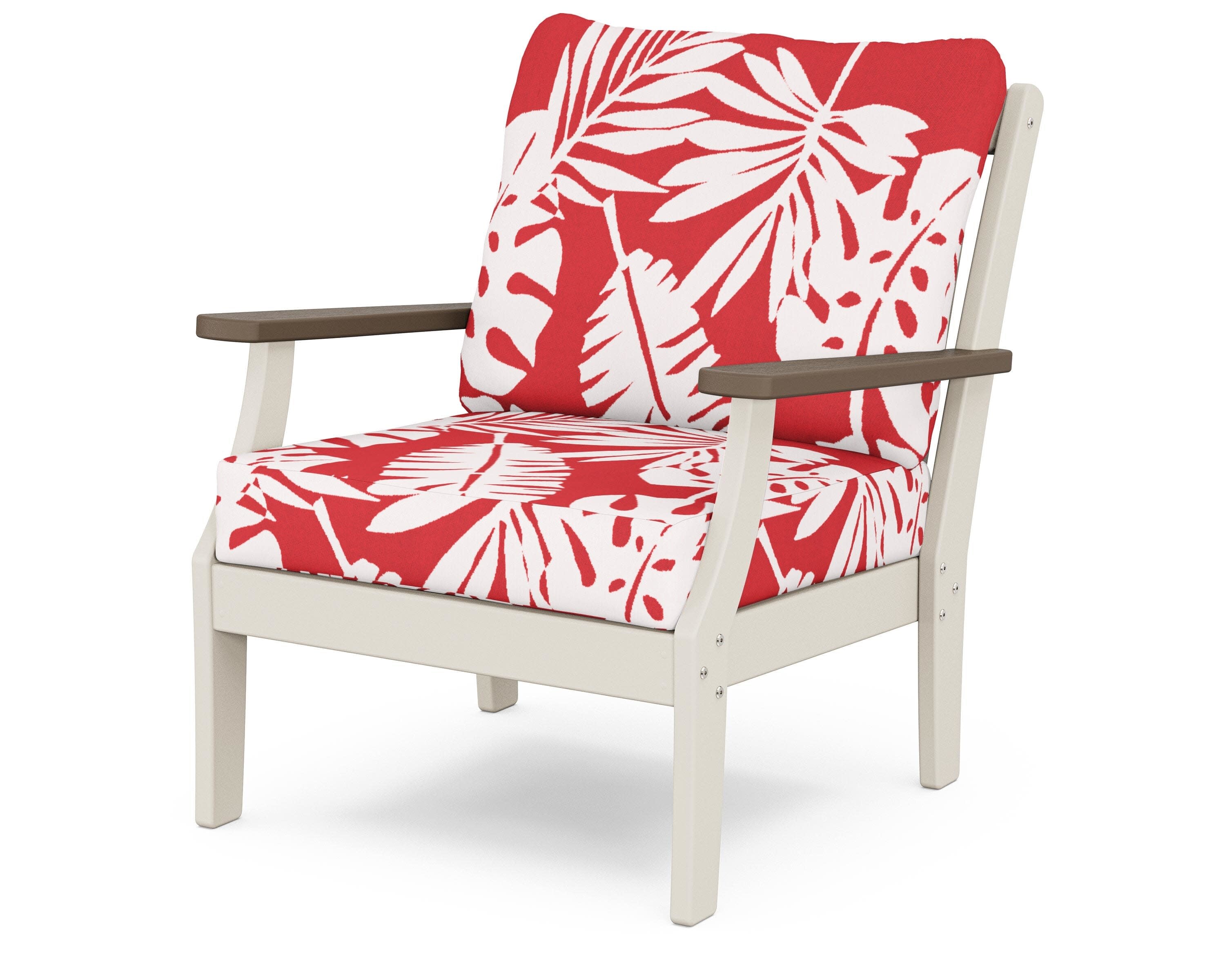 Braxton Deep Seating Chair in Sand / Kona / Leaf Crimson