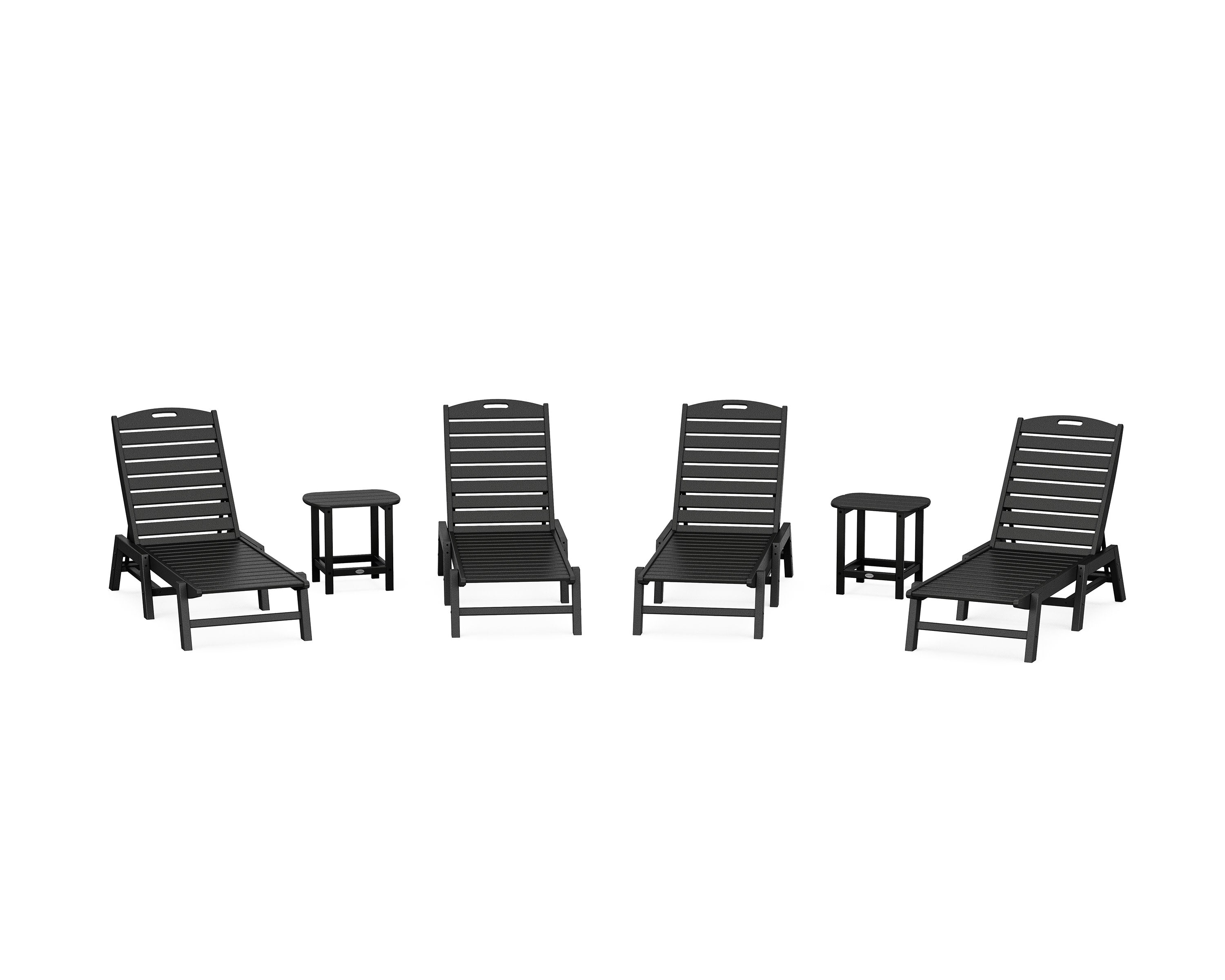 Nautical Chaise 6-Piece Set in Black