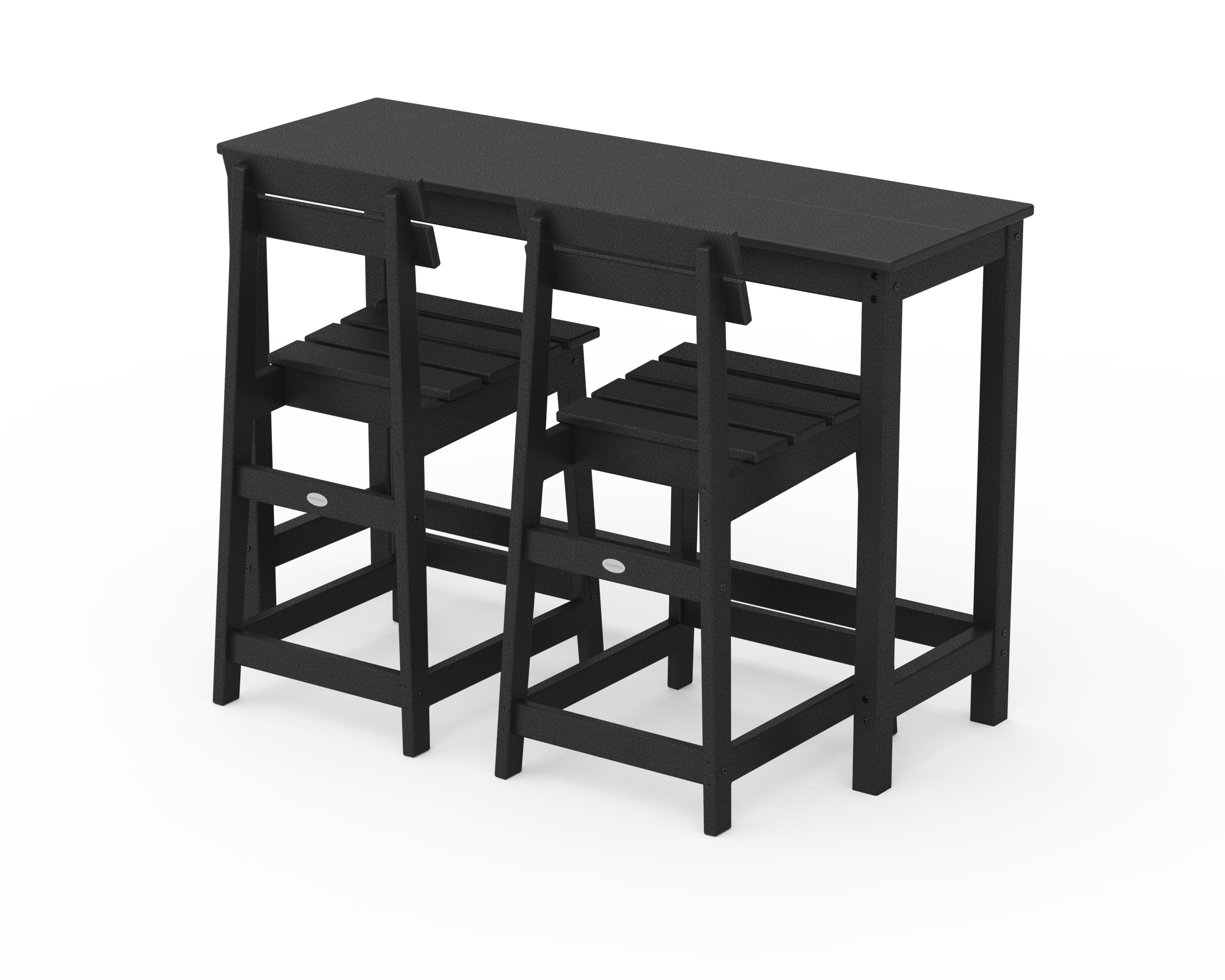 Modern Studio Plaza Counter Chair 3-Piece Balcony Set in Black