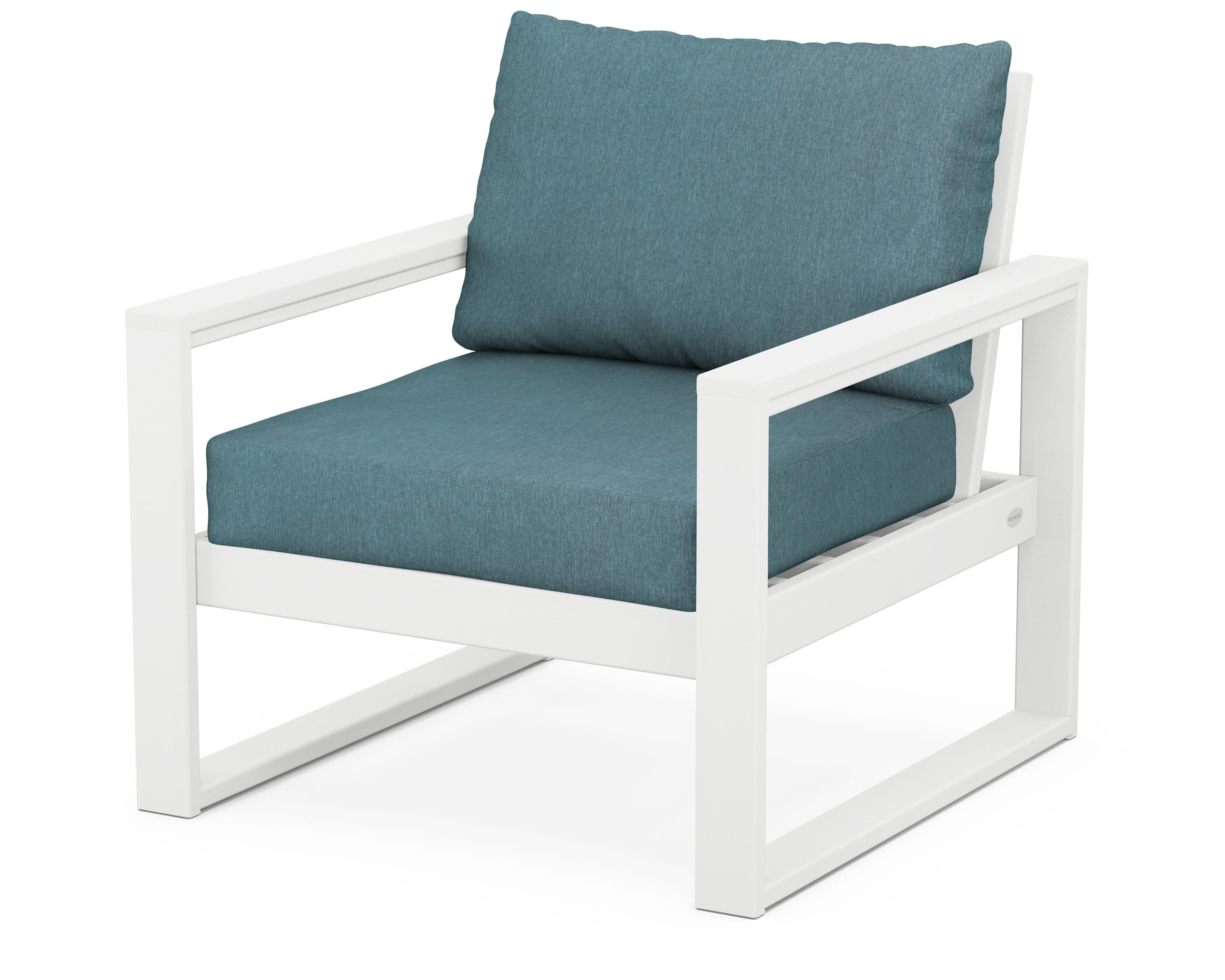 EDGE Club Chair in White / Ocean Teal