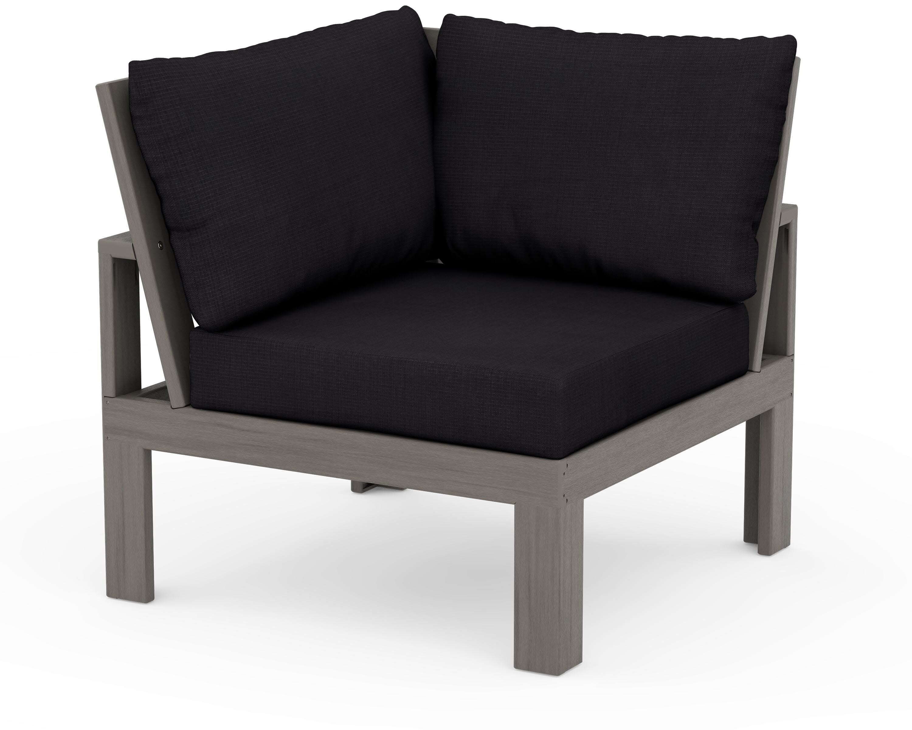 Modular Corner Chair in Driftwood / Midnight Linen