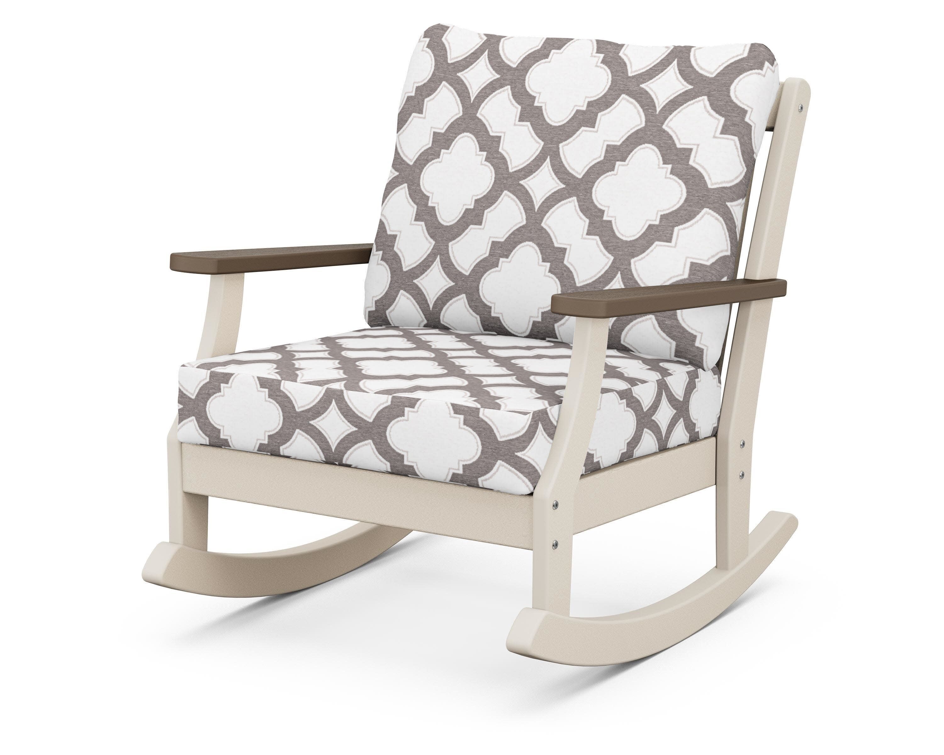 Braxton Deep Seating Rocking Chair in Sand / Kona / Trellis Grey Mist