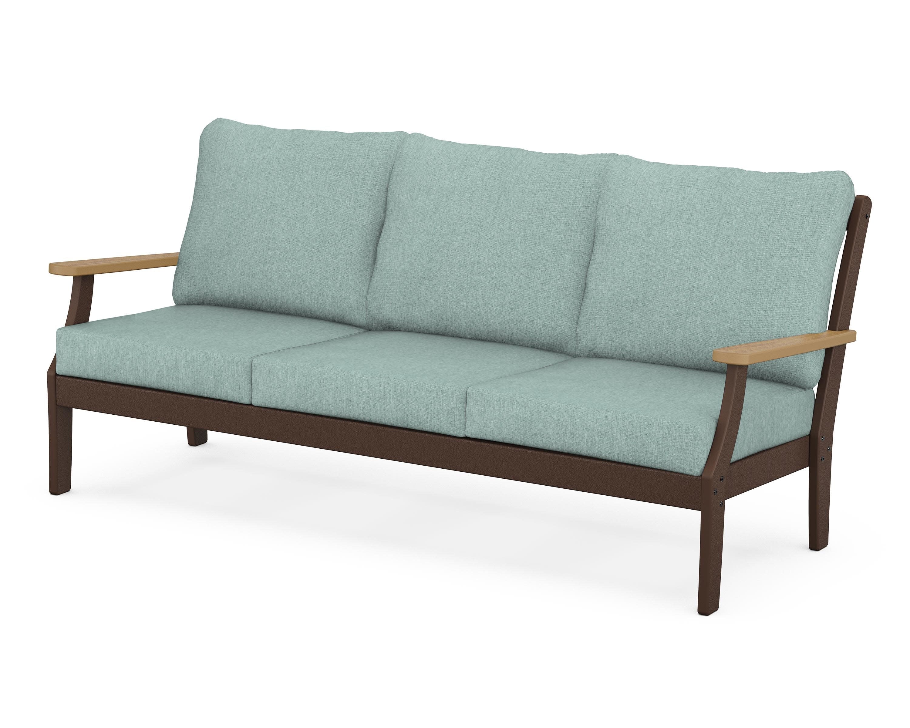 Braxton Deep Seating Sofa in Mahogany / Natural / Glacier Spa