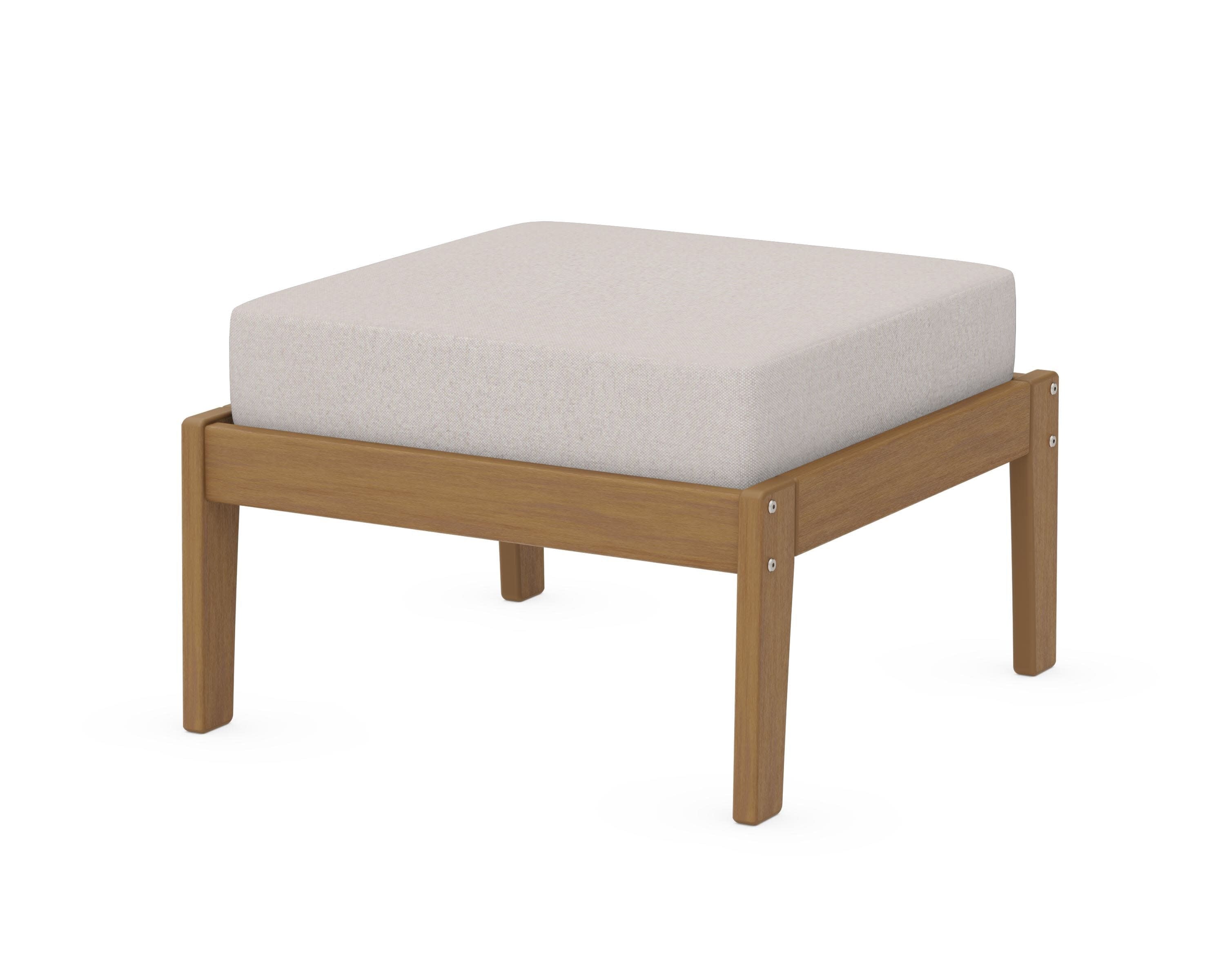 Deep Seating Ottoman in Natural / Dune Burlap