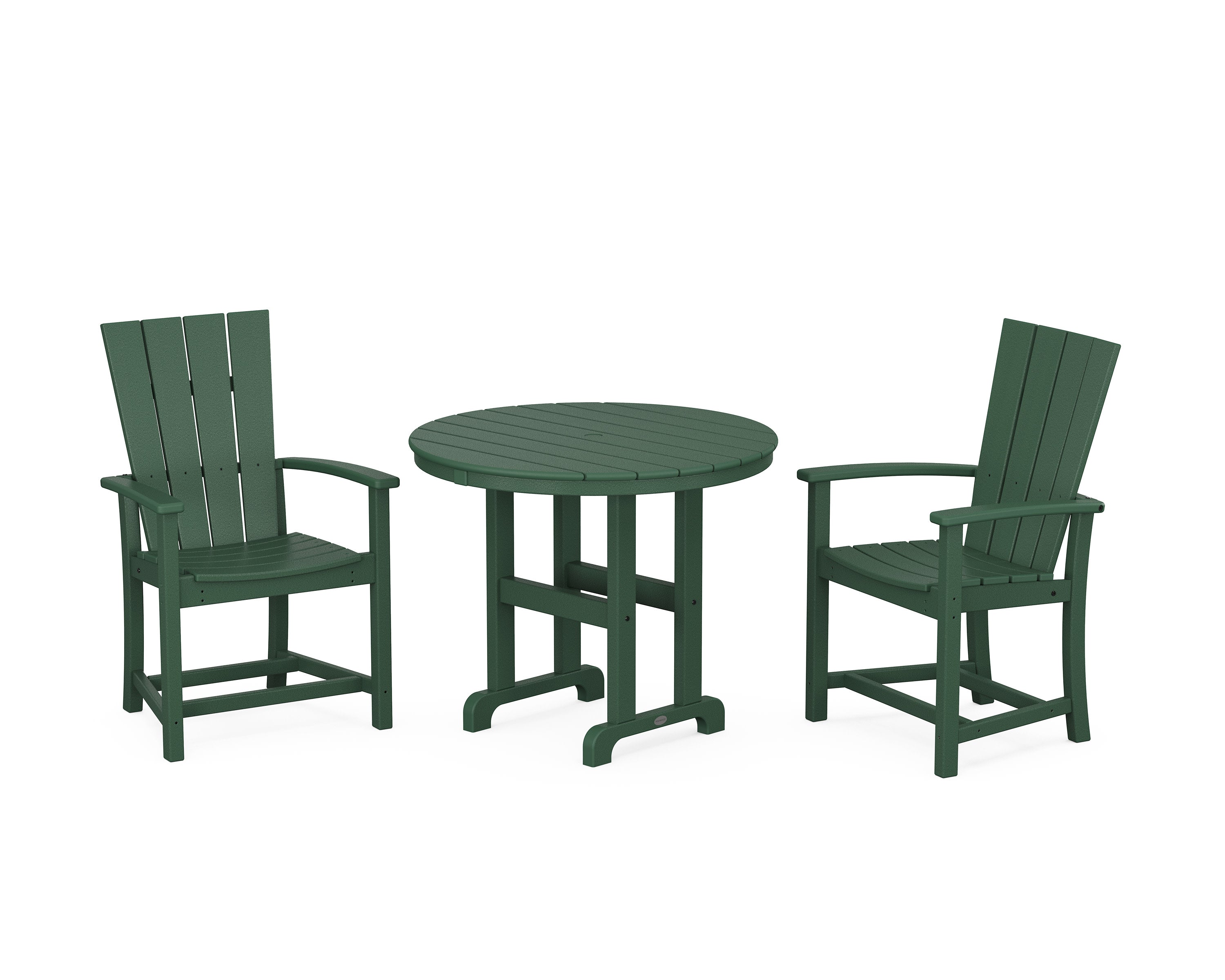 Quattro 3-Piece Round Farmhouse Dining Set in Green