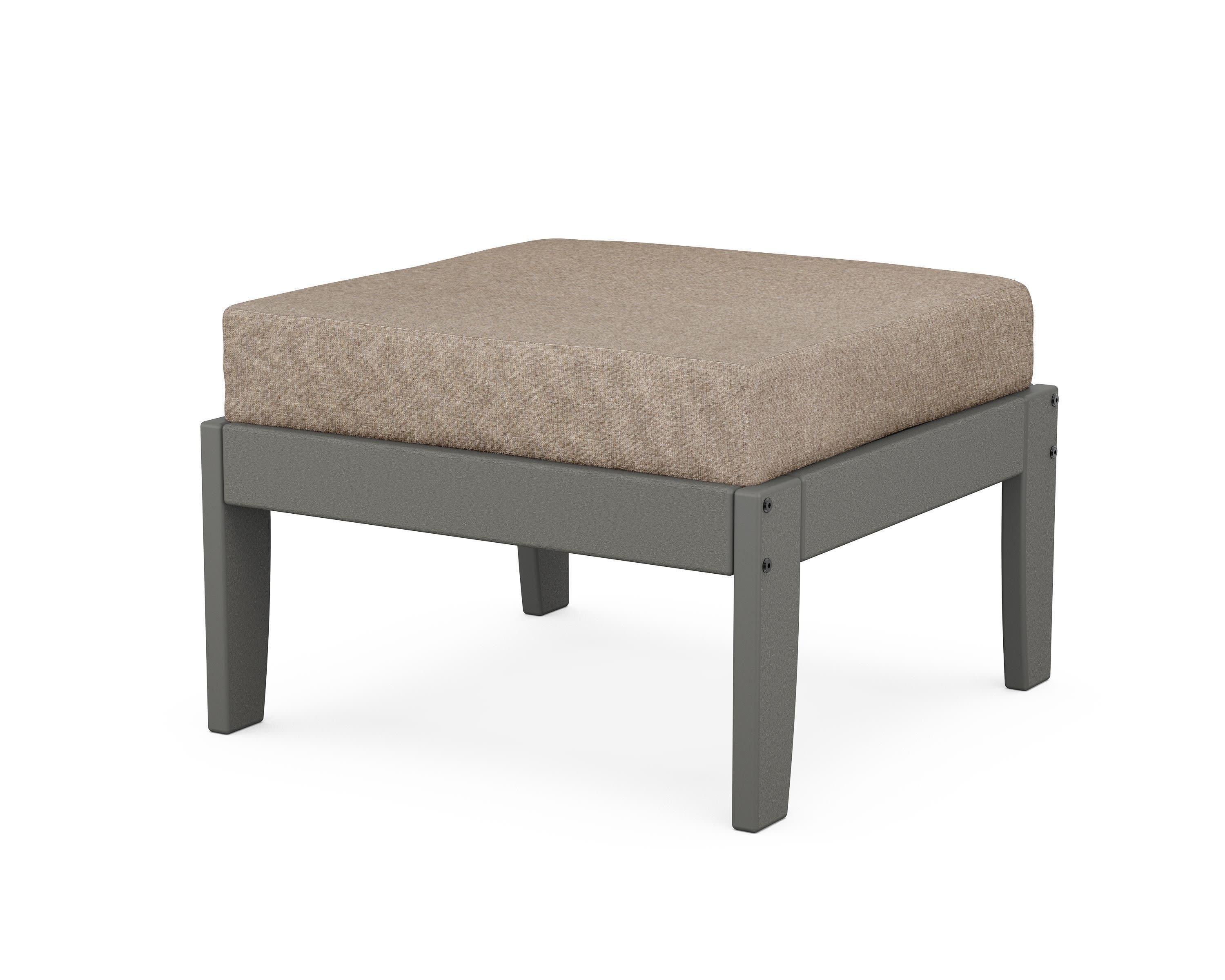 Modular Ottoman - Classic in Slate Grey / Spiced Burlap
