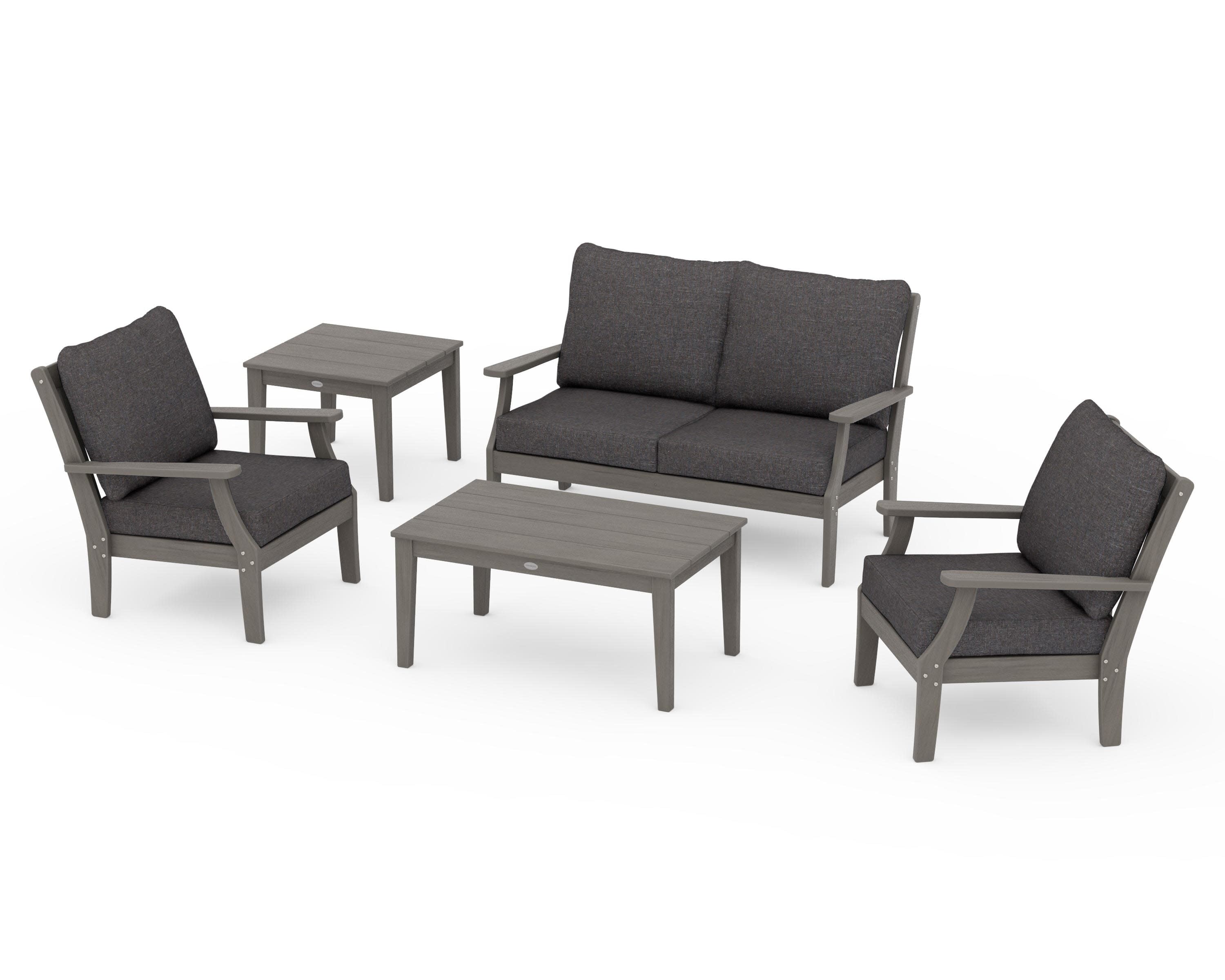 Braxton 5-Piece Deep Seating Set in Driftwood / Ash Charcoal