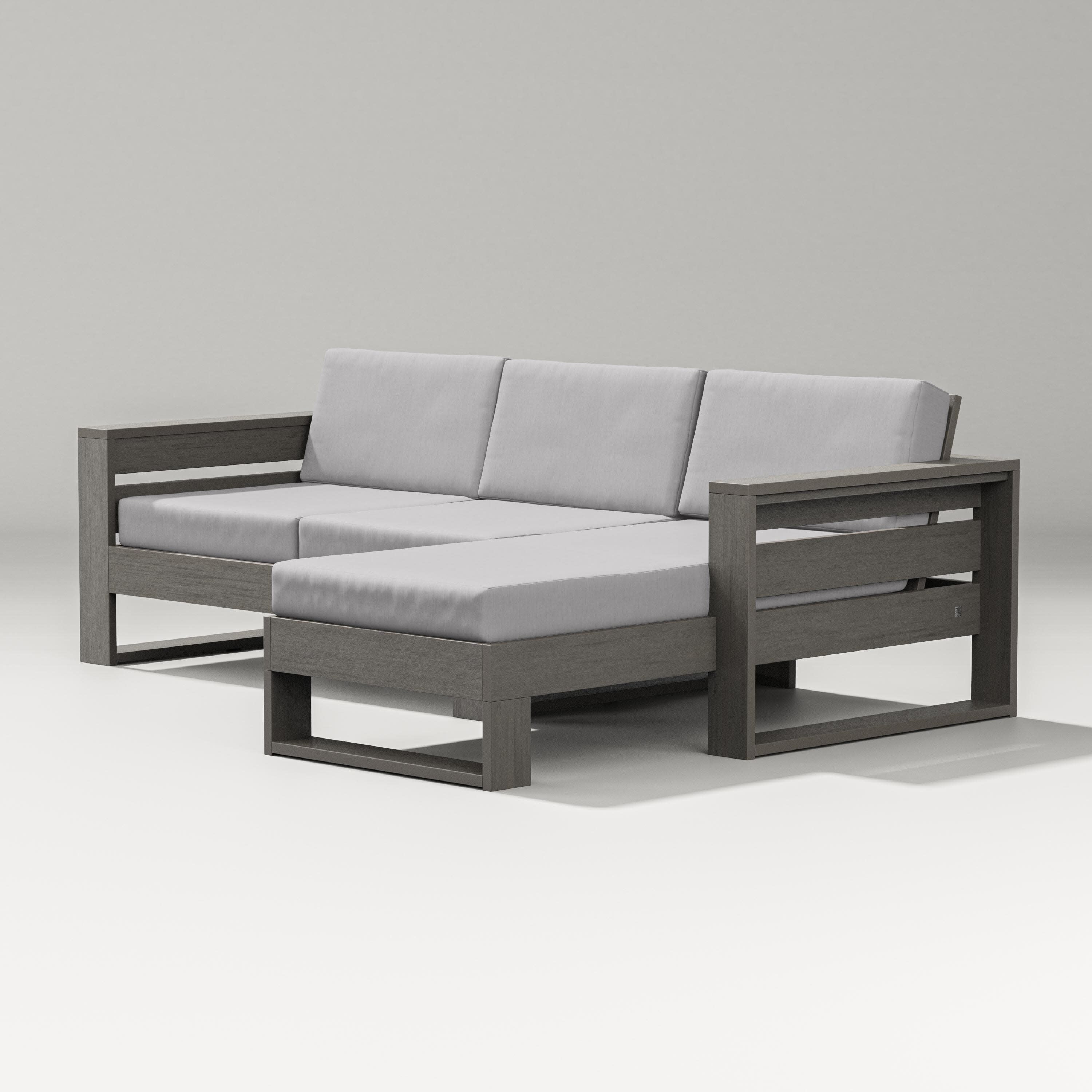 Latitude Right Chaise Sectional in Driftwood / Granite