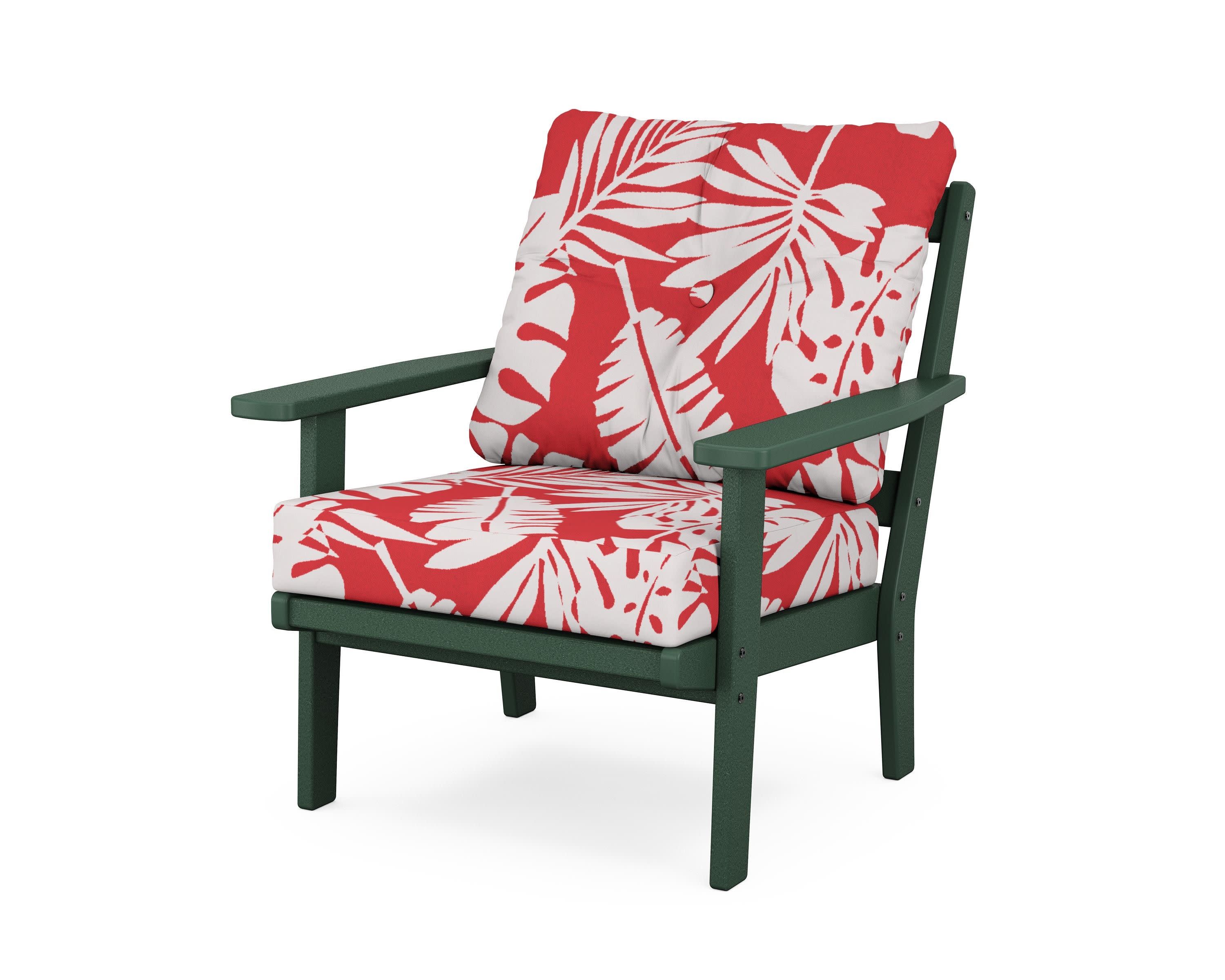 Prairie Deep Seating Chair in Green / Leaf Crimson