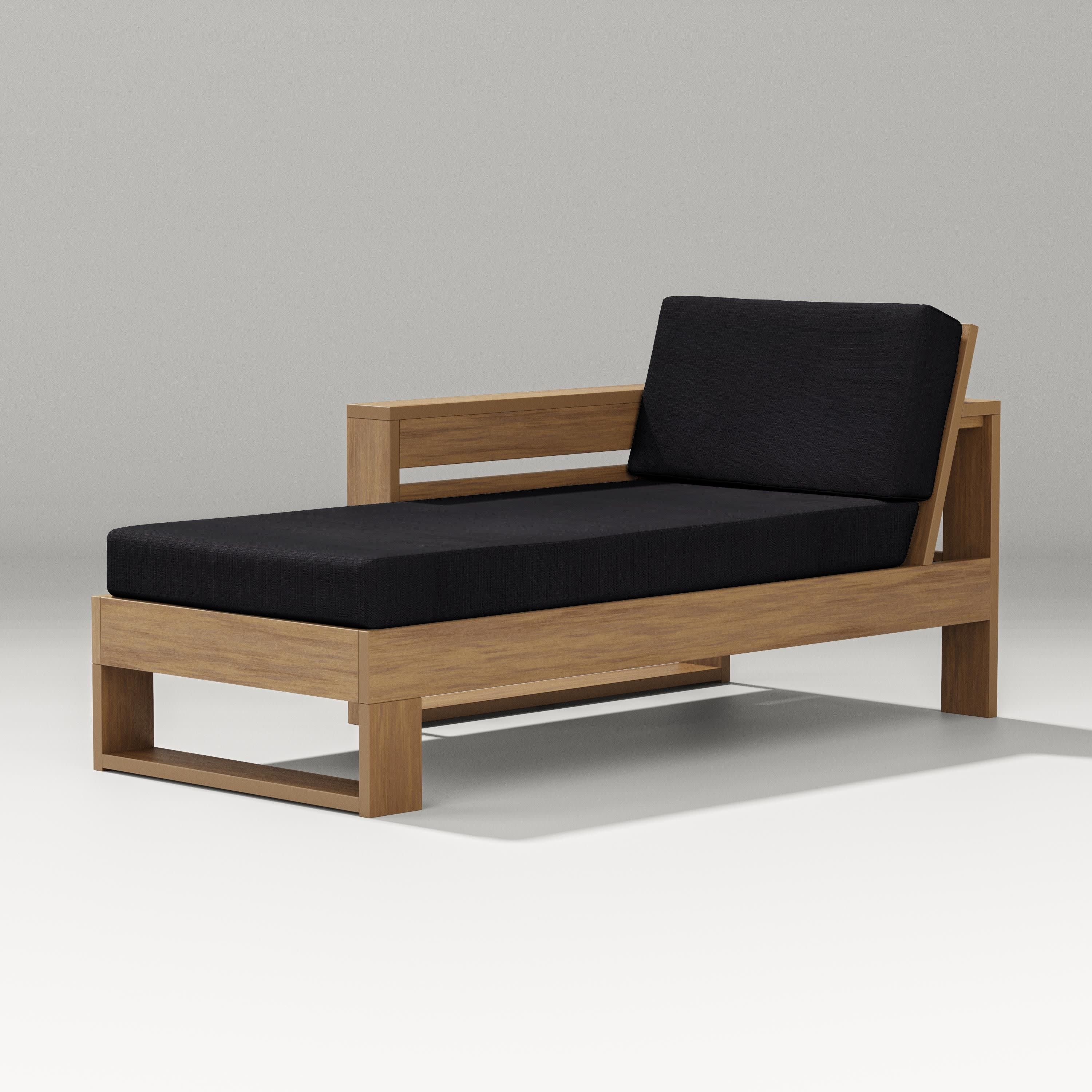 Latitude Modular Left Arm Chaise in Natural / Midnight Linen