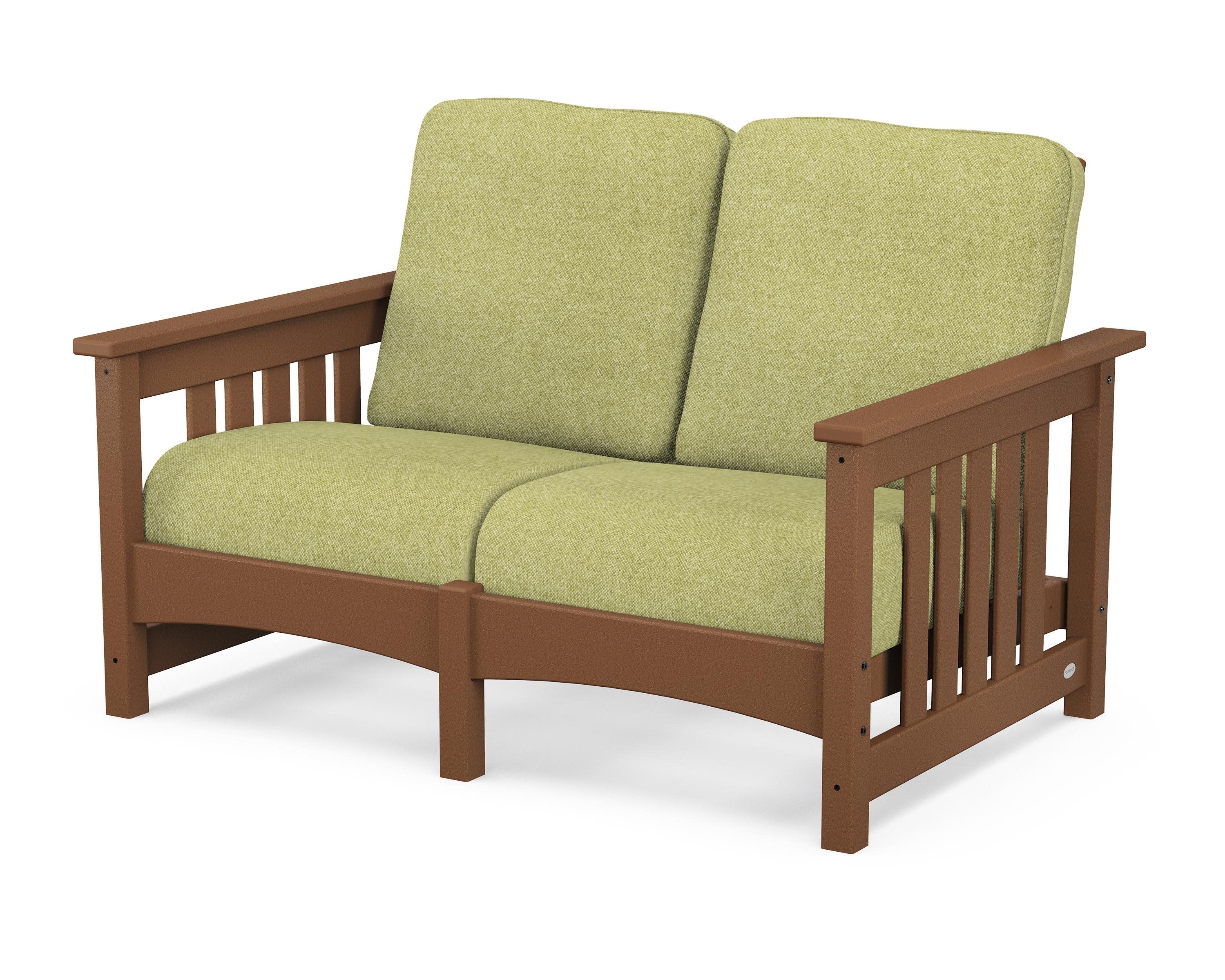 Club Mission Loveseat in Teak / Chartreuse Boucle