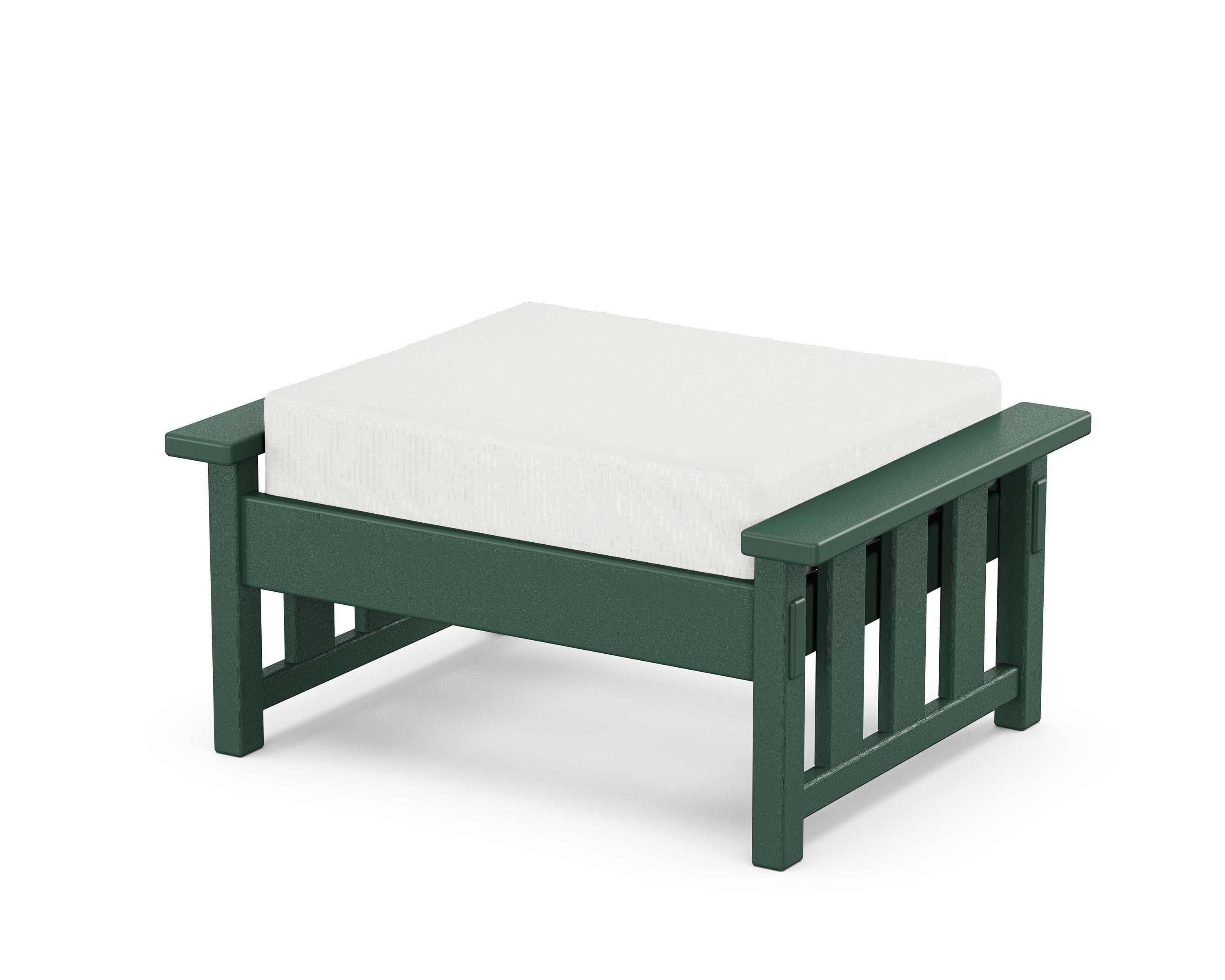 Acadia Deep Seating Ottoman in Green / Natural Linen