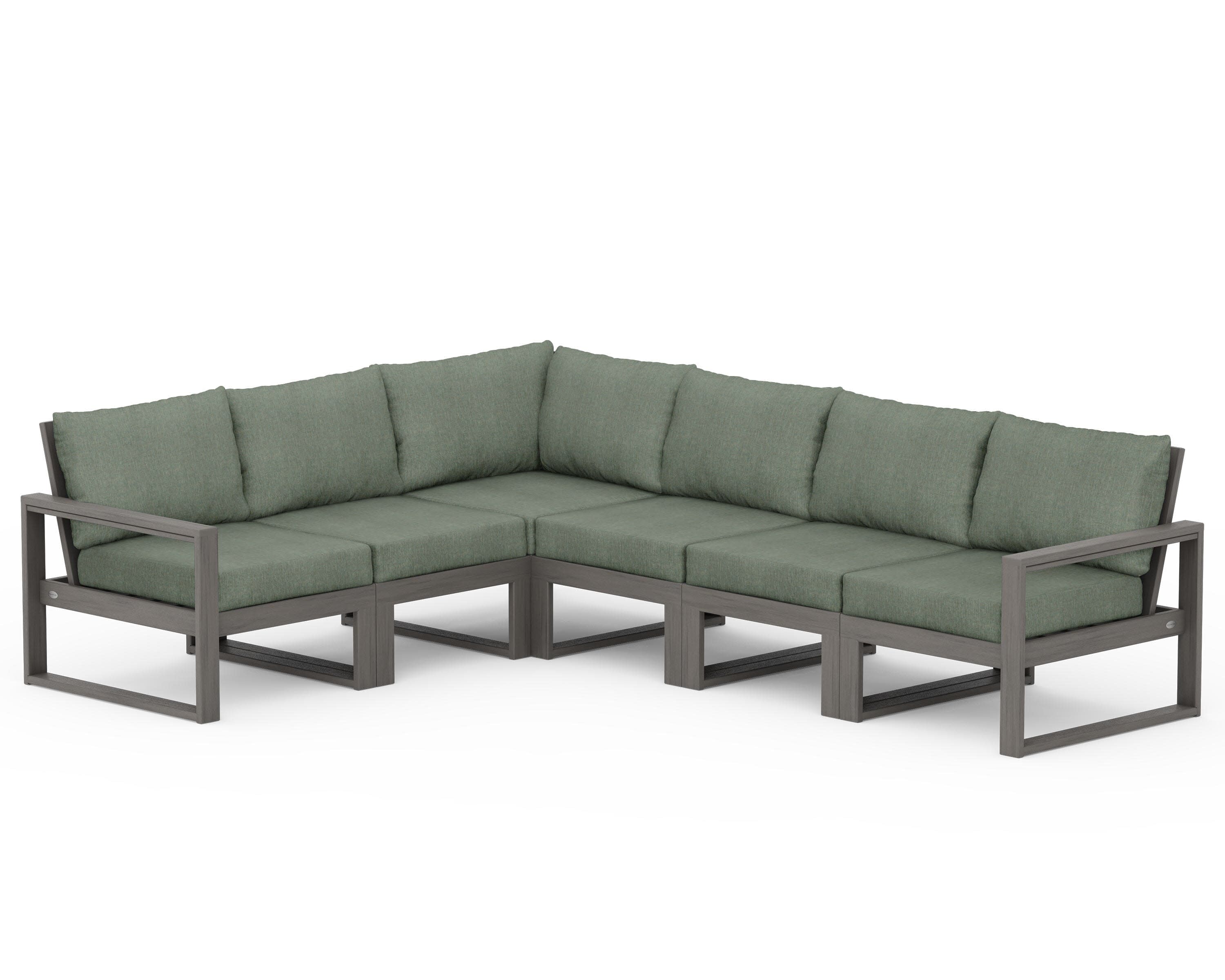 EDGE 6-Piece Modular Deep Seating Set in Driftwood / Cast Sage