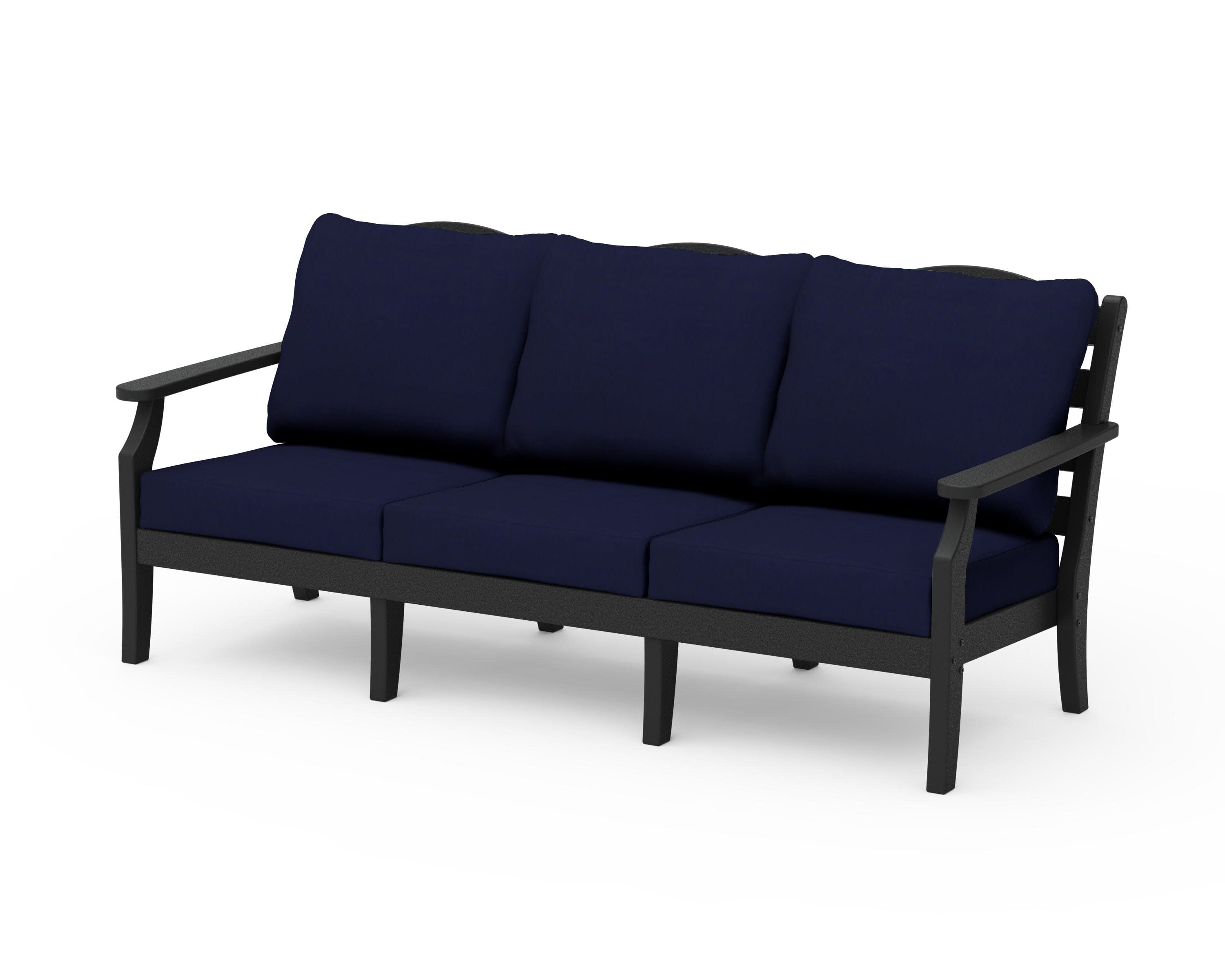 Savannah Deep Seating Sofa in Black / Navy