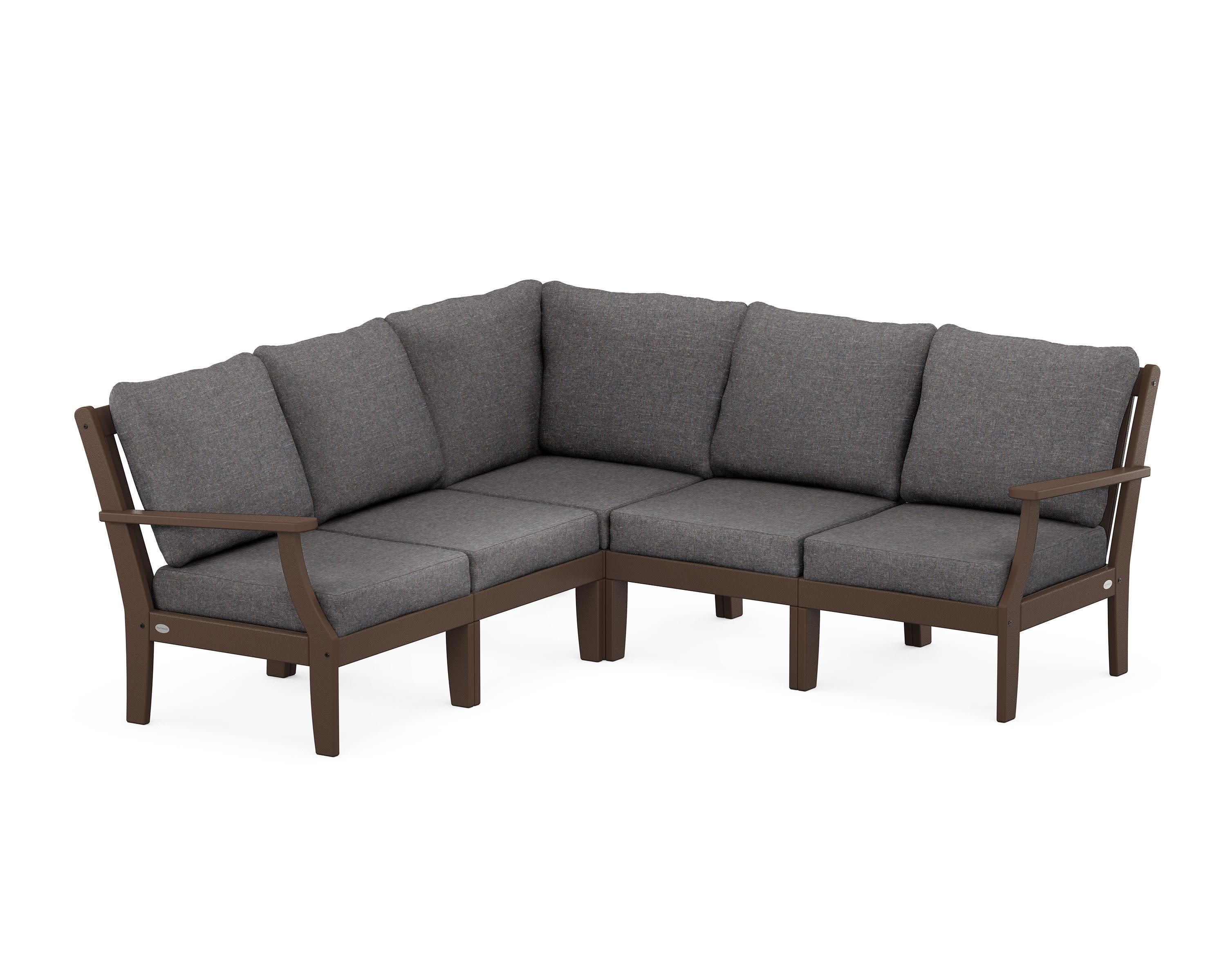 Braxton Modular 5-Piece Deep Seating Set in Mahogany / Ash Charcoal