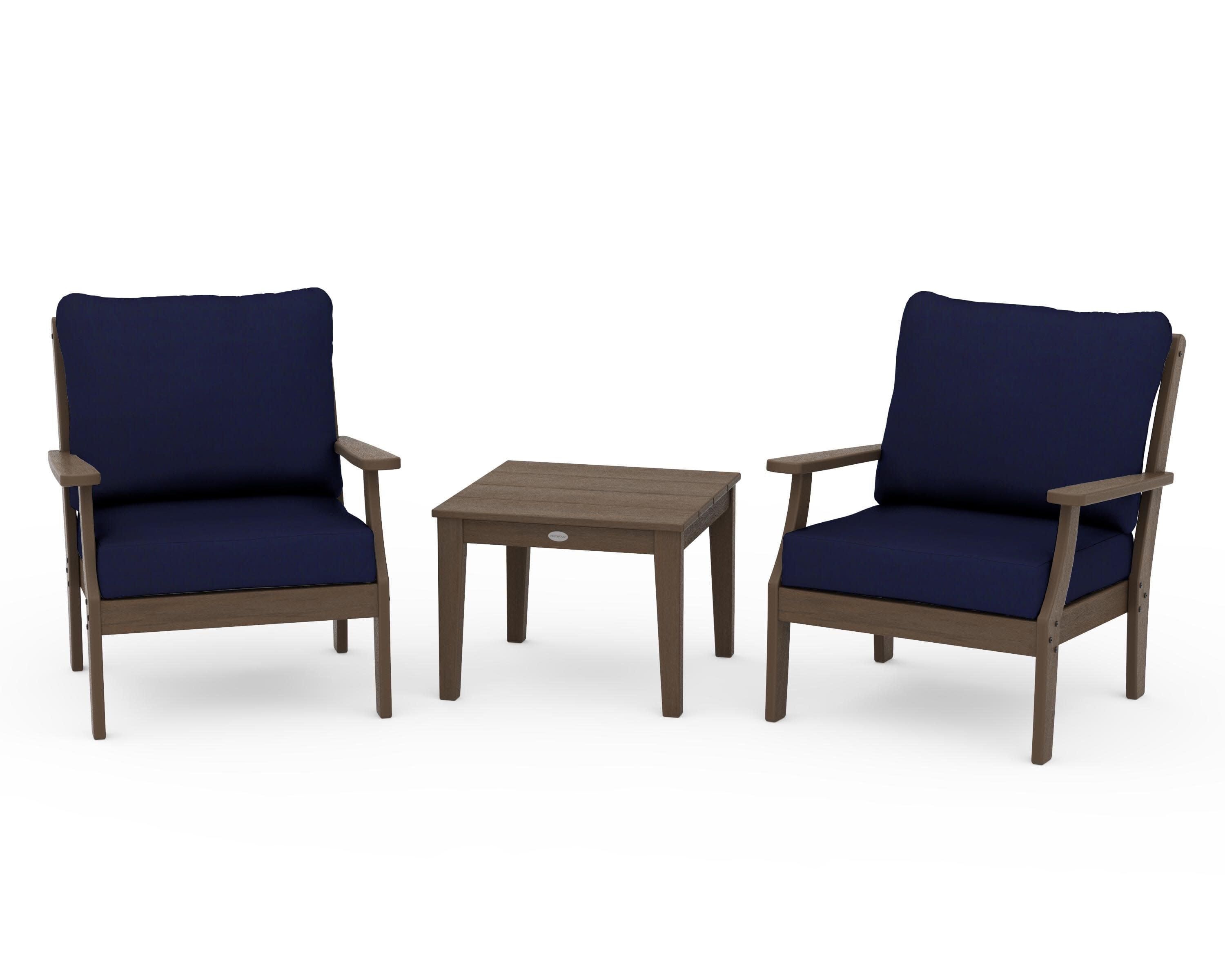Braxton 3-Piece Deep Seating Set in Kona / Navy