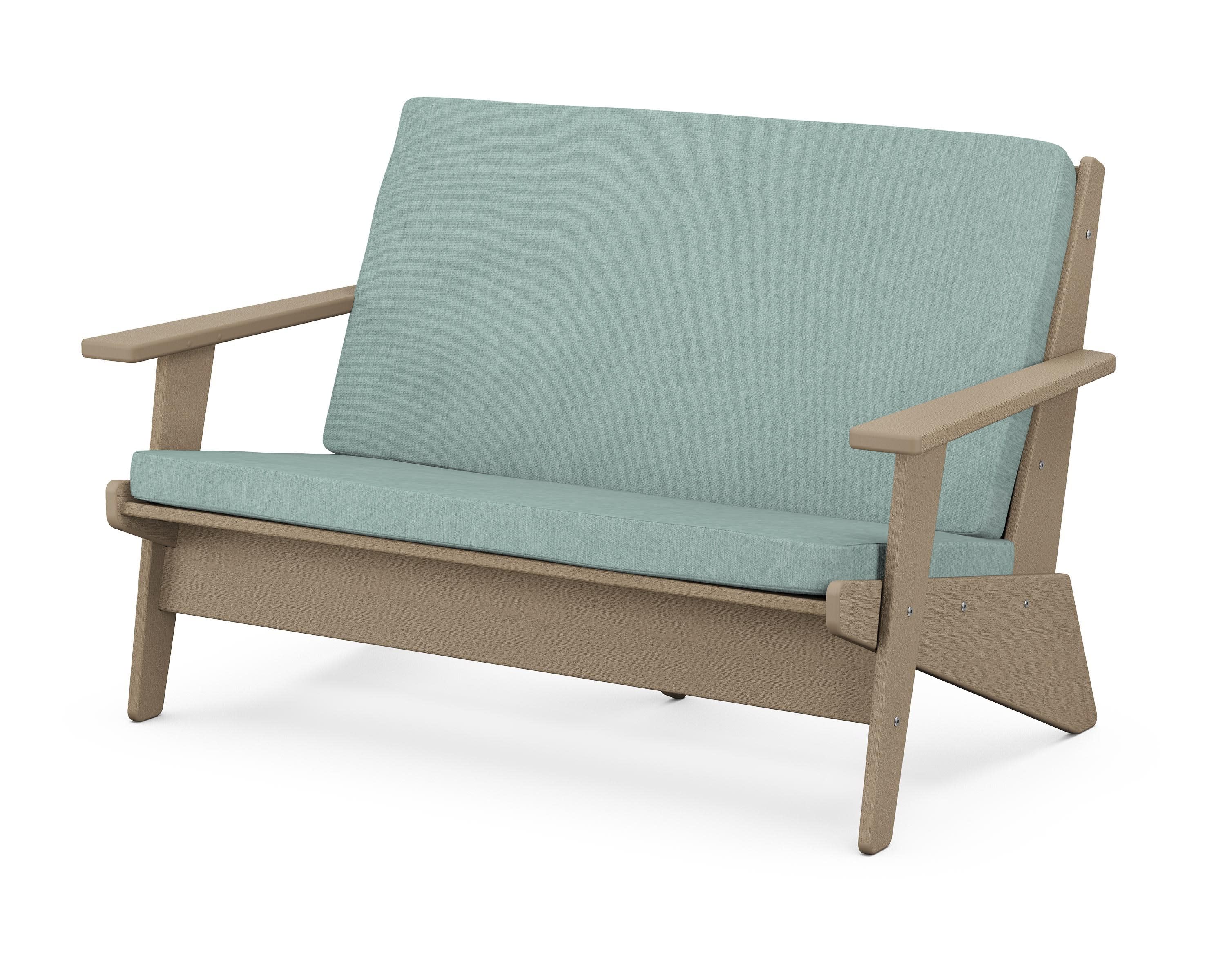 Riviera Modern Lounge Loveseat in Vintage Sahara / Glacier Spa
