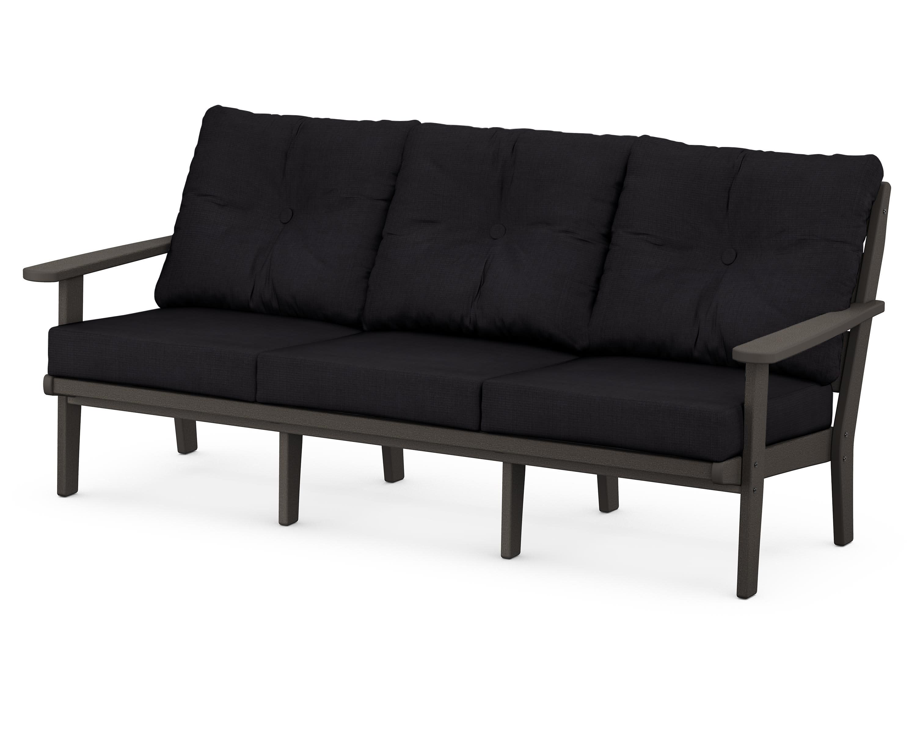 Lakeside Deep Seating Sofa in Vintage Coffee / Midnight Linen