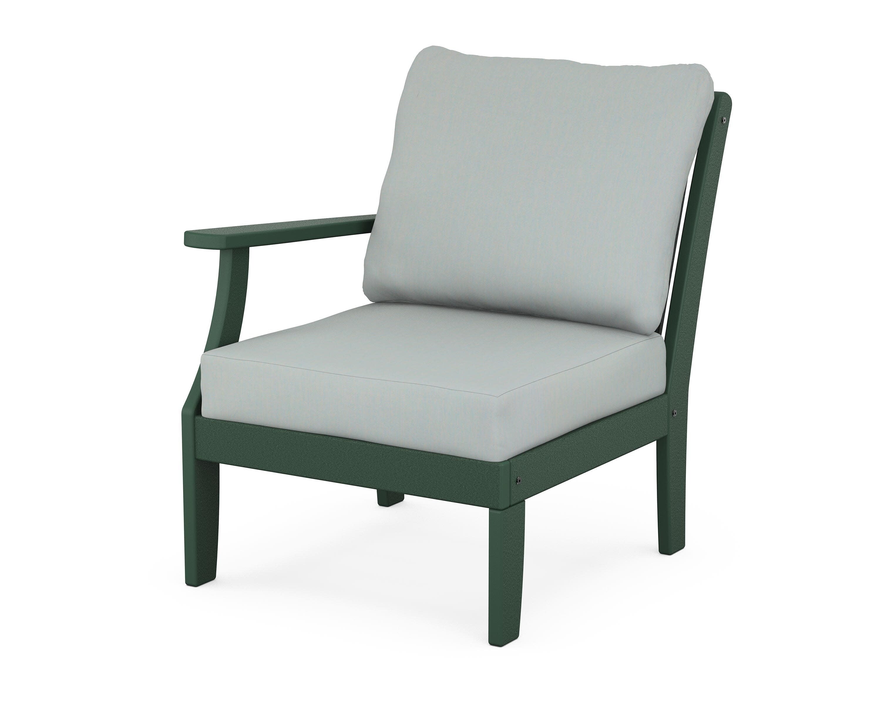 Braxton Modular Left Arm Chair in Green / Spa