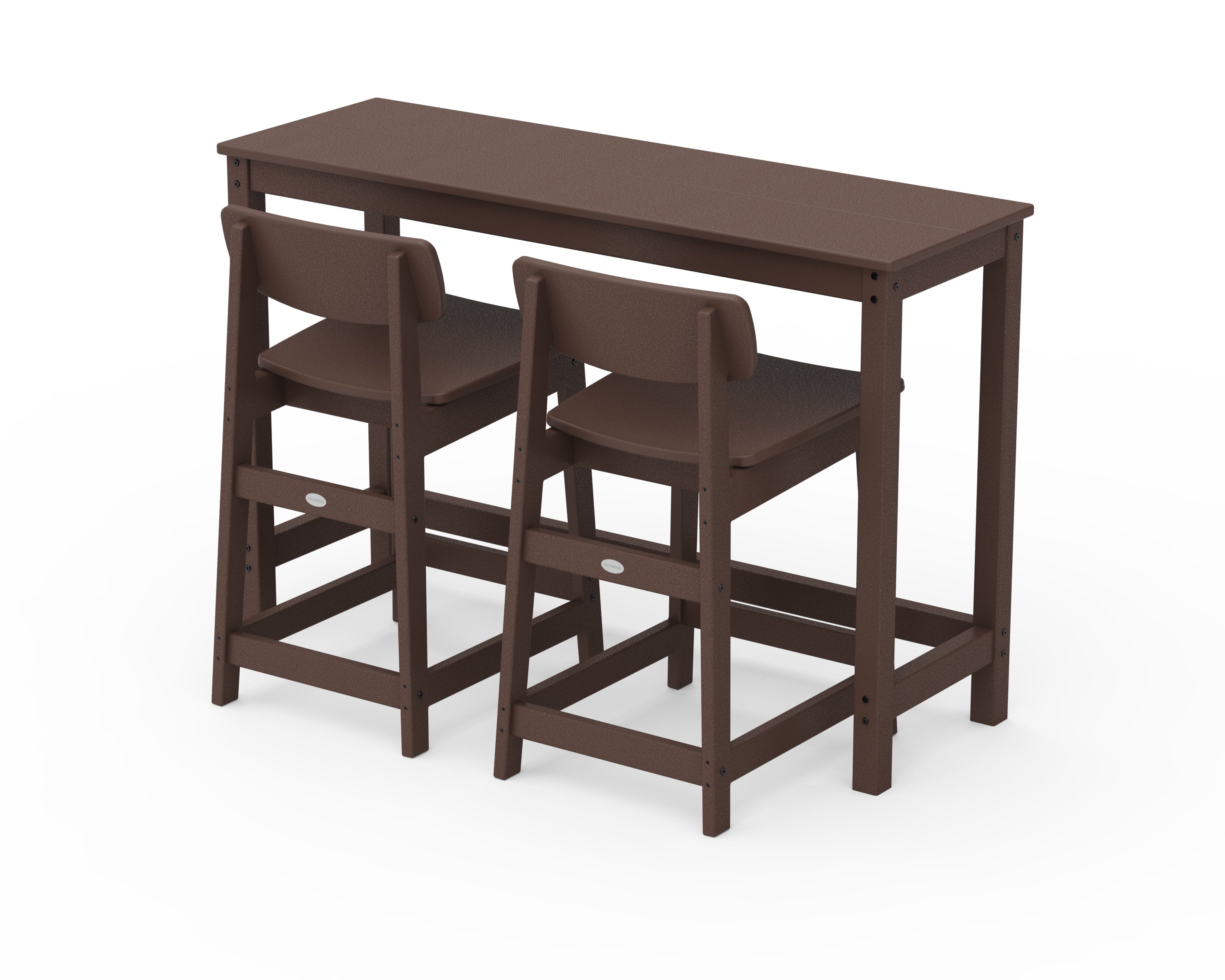 Modern Studio Urban Lowback Counter Chair 3-Piece Balcony Set in Mahogany
