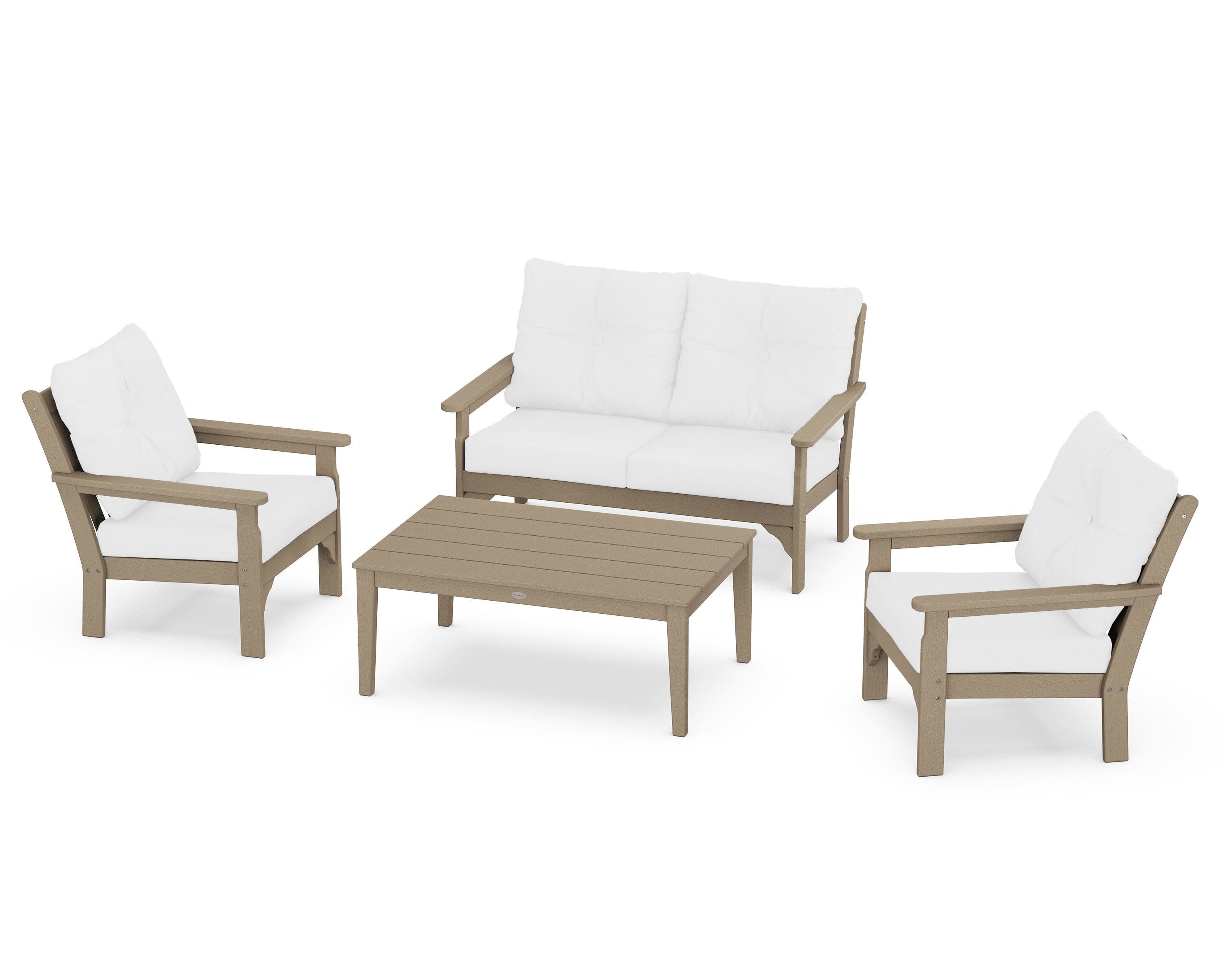 Vineyard 4-Piece Deep Seating Set in Vintage Sahara / Natural