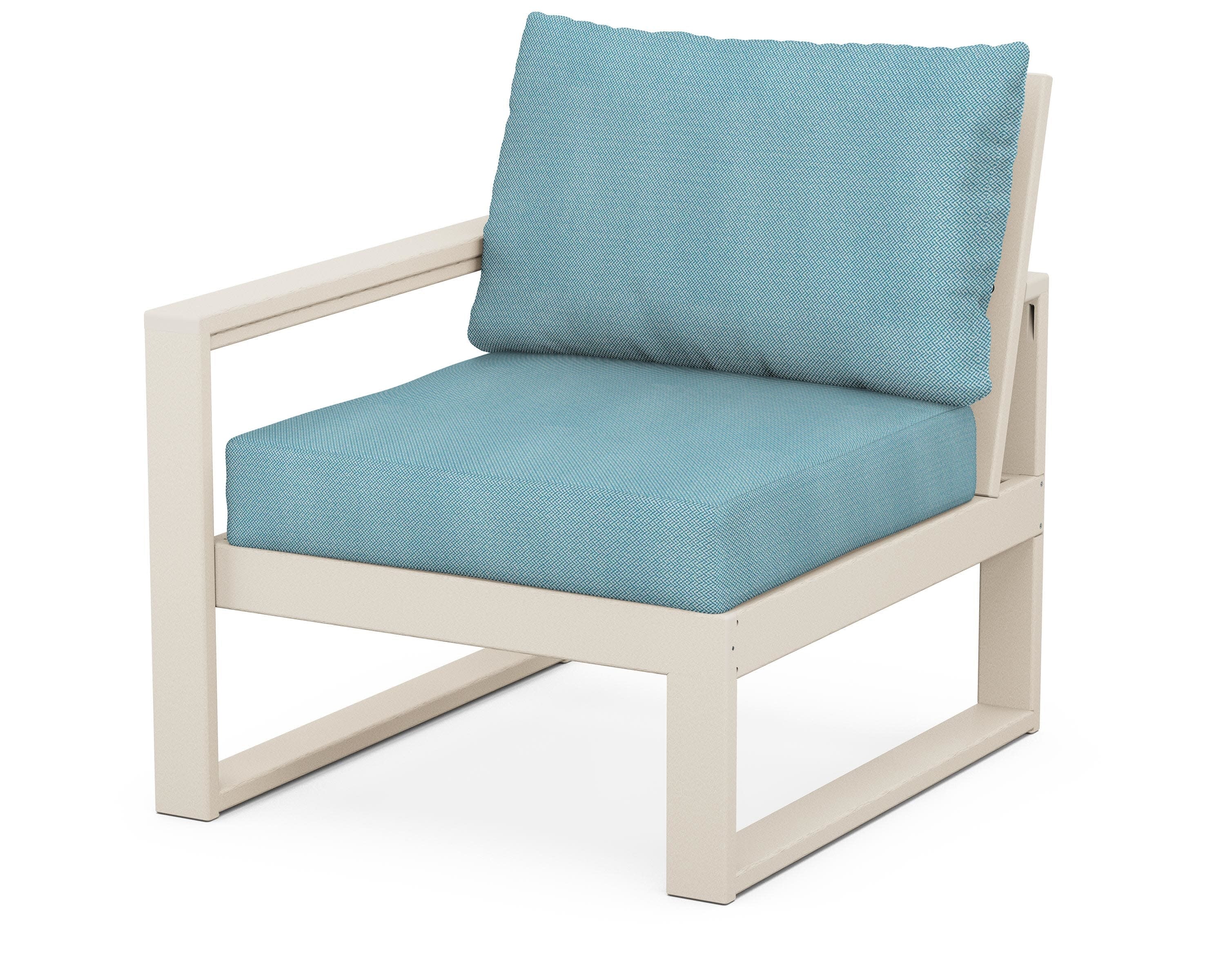 EDGE Modular Left Arm Chair in Sand / Lattice Sky Blue