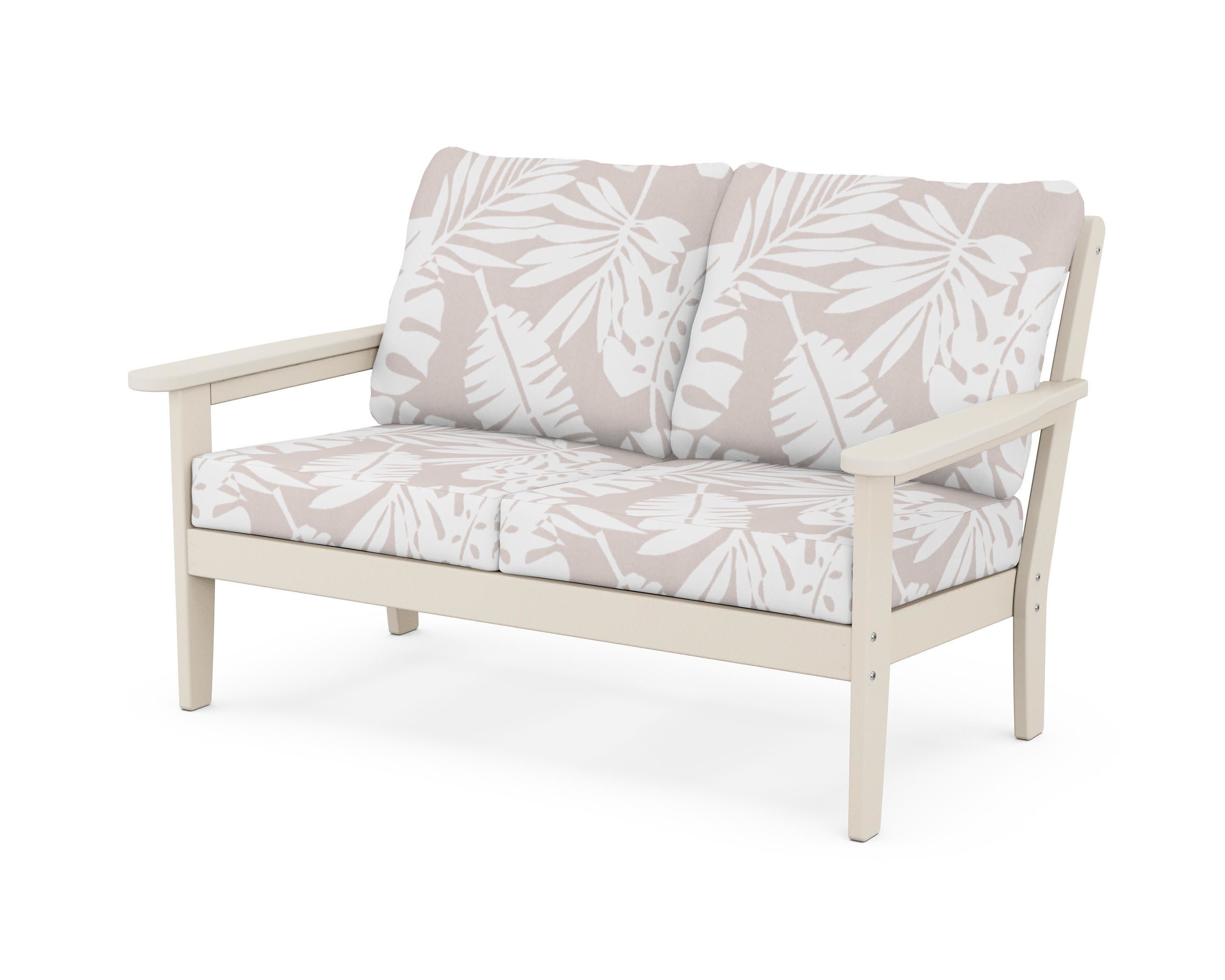 Cottage Deep Seating Loveseat in Sand / Leaf Dune Burlap