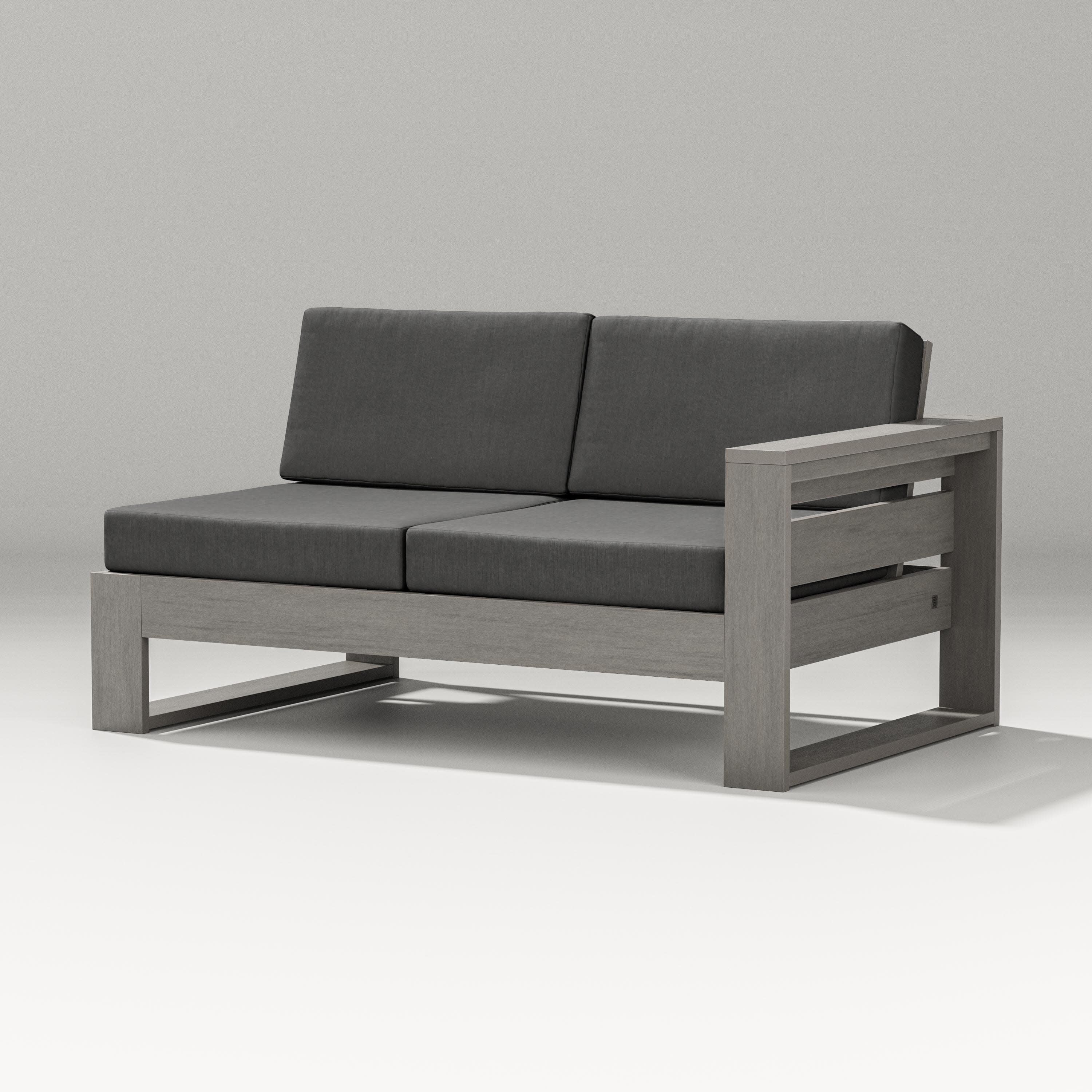 Latitude Modular Right Arm Loveseat in Driftwood / Spectrum Carbon