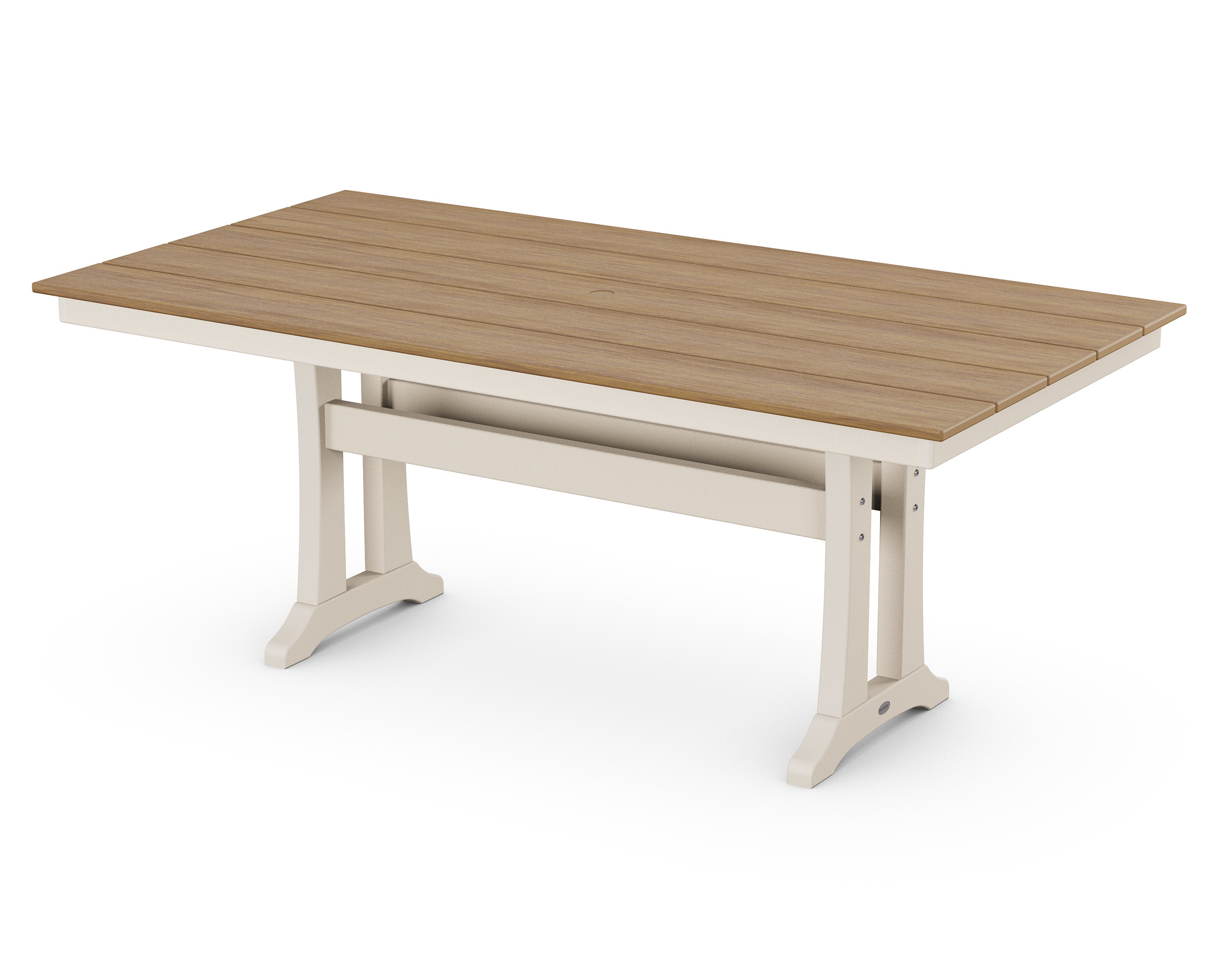 Farmhouse Trestle 37" x 72" Dining Table in Sand / Natural
