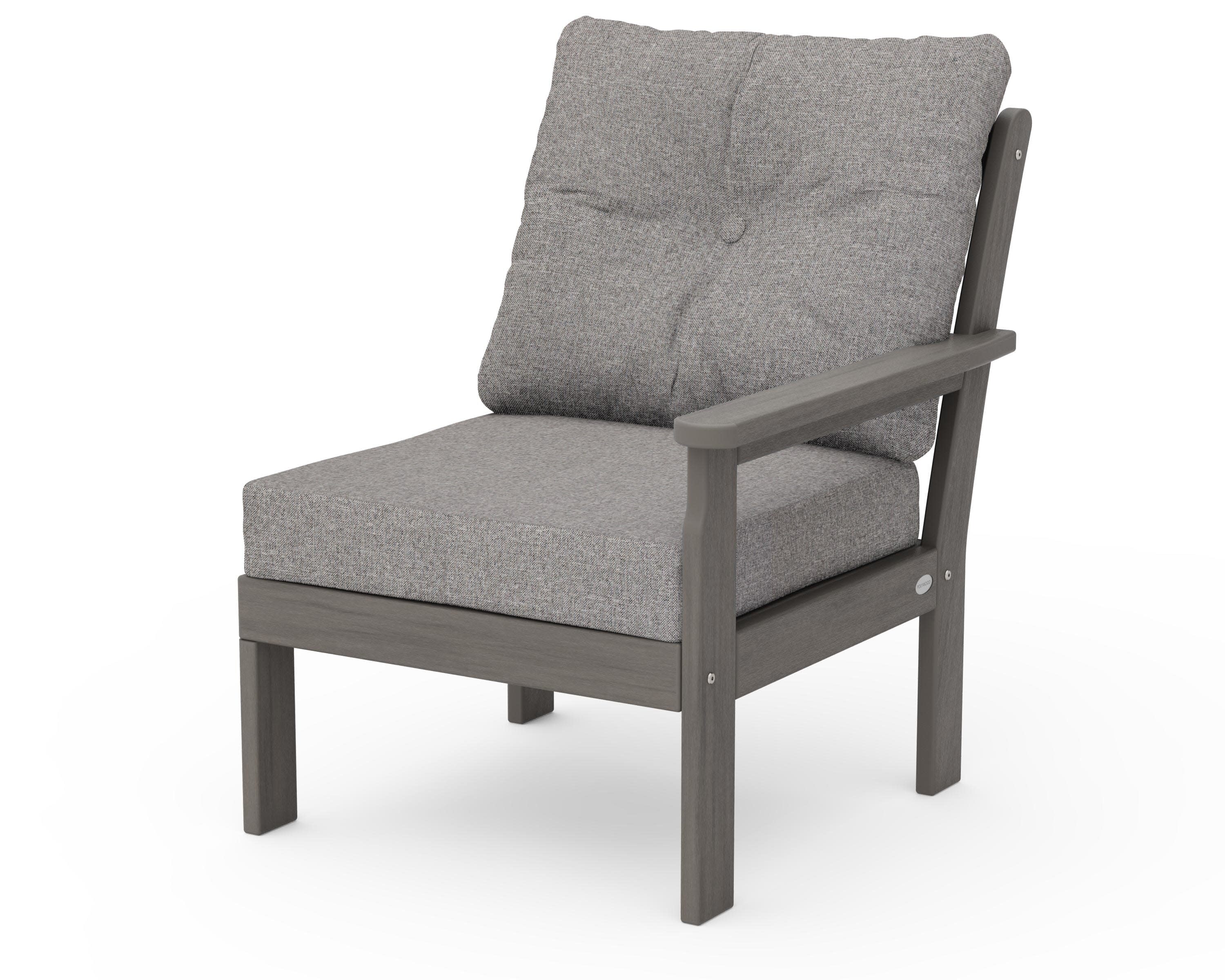Vineyard Modular Right Arm Chair in Driftwood / Grey Mist