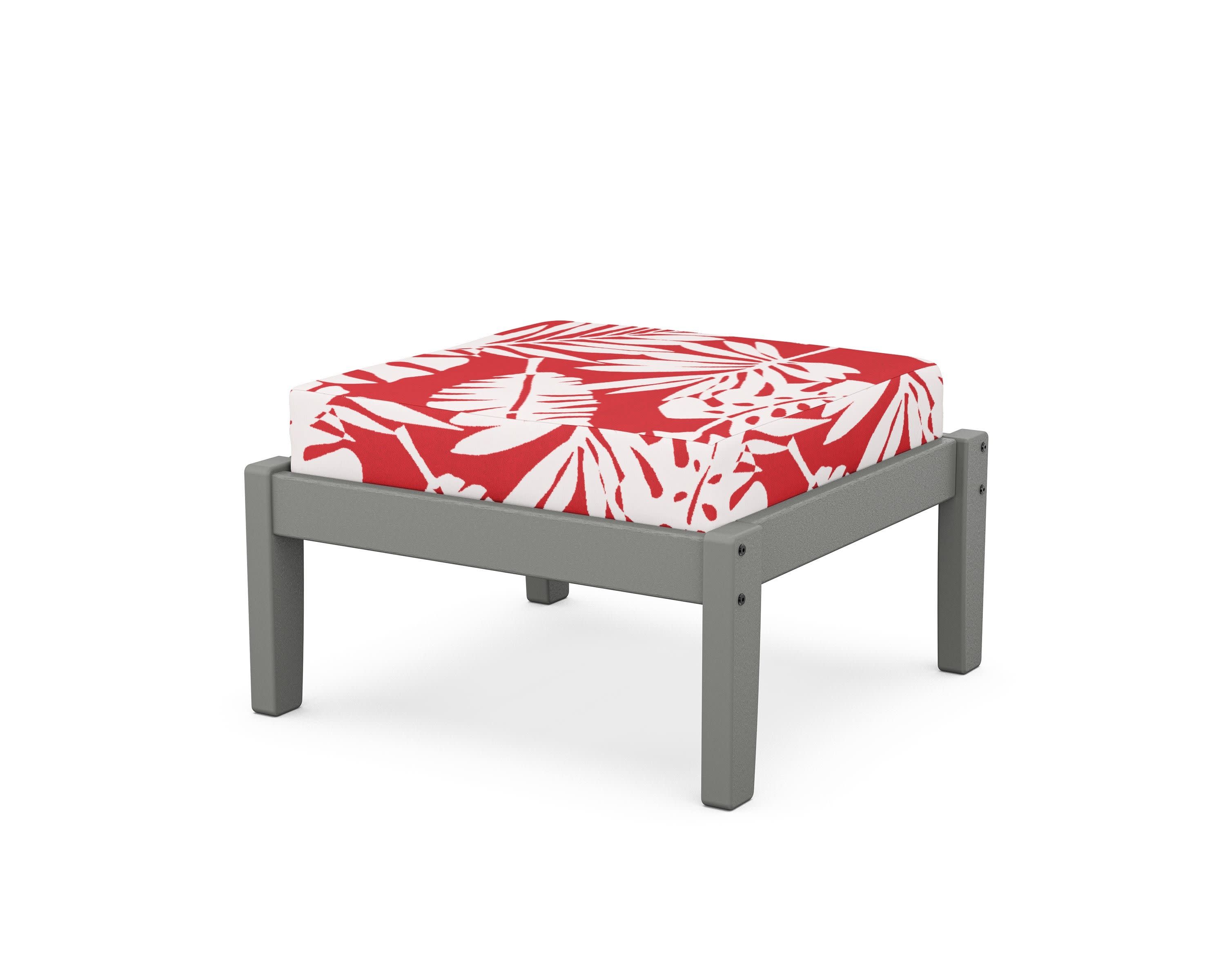 Deep Seating Ottoman in Slate Grey / Leaf Crimson