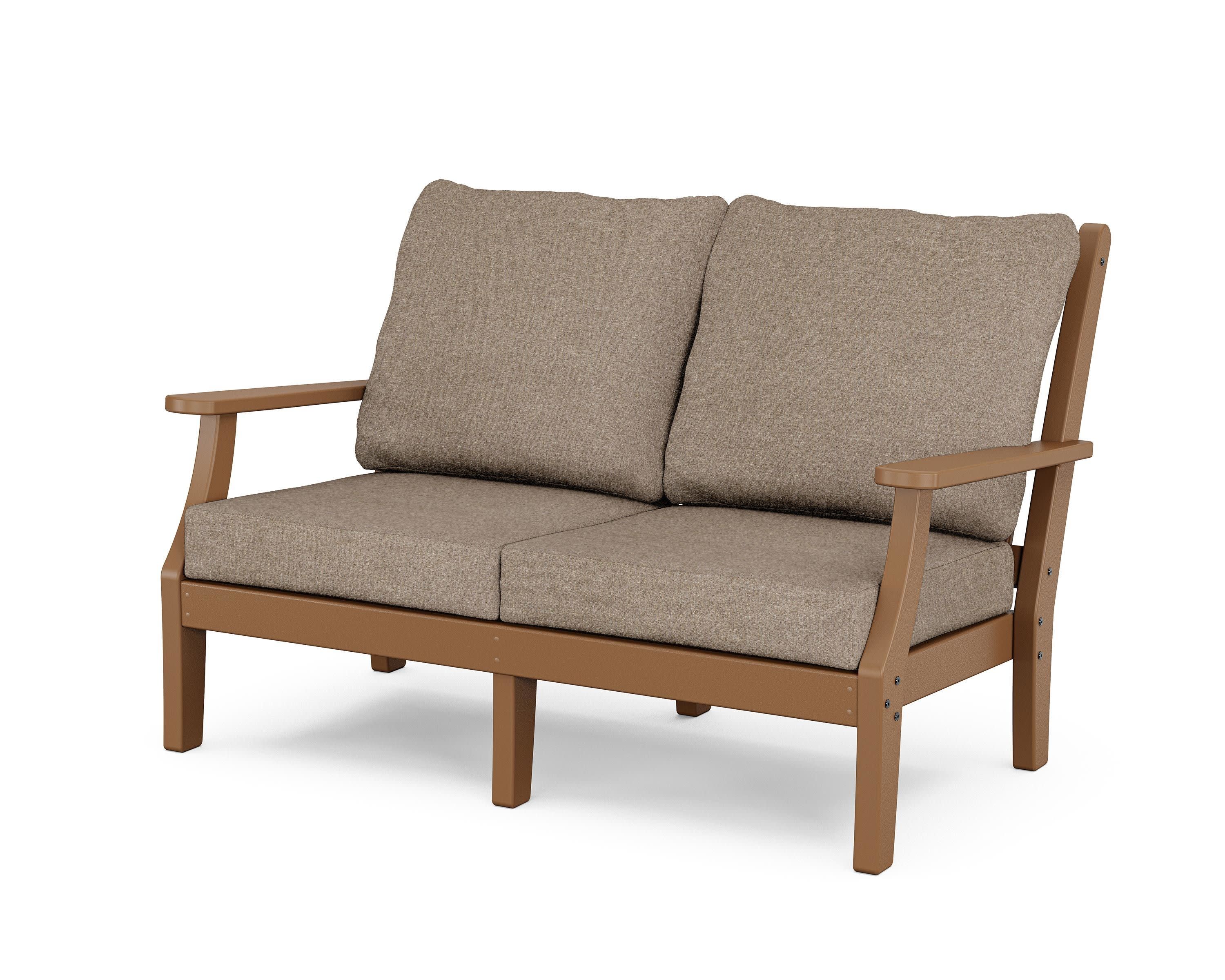 Wovendale Deep Seating Loveseat in Teak / Spiced Burlap