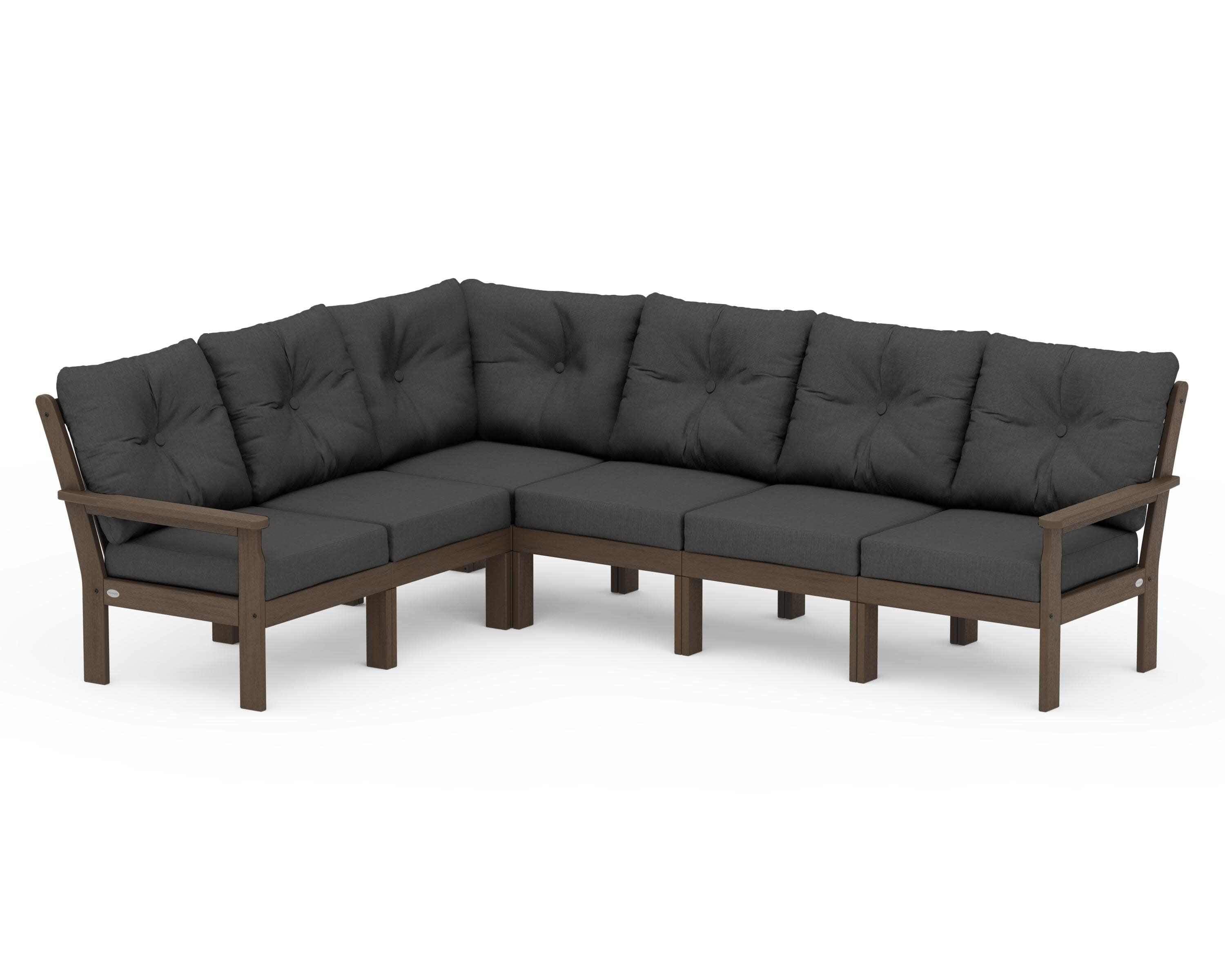 Vineyard 6-Piece Sectional in Kona / Spectrum Carbon