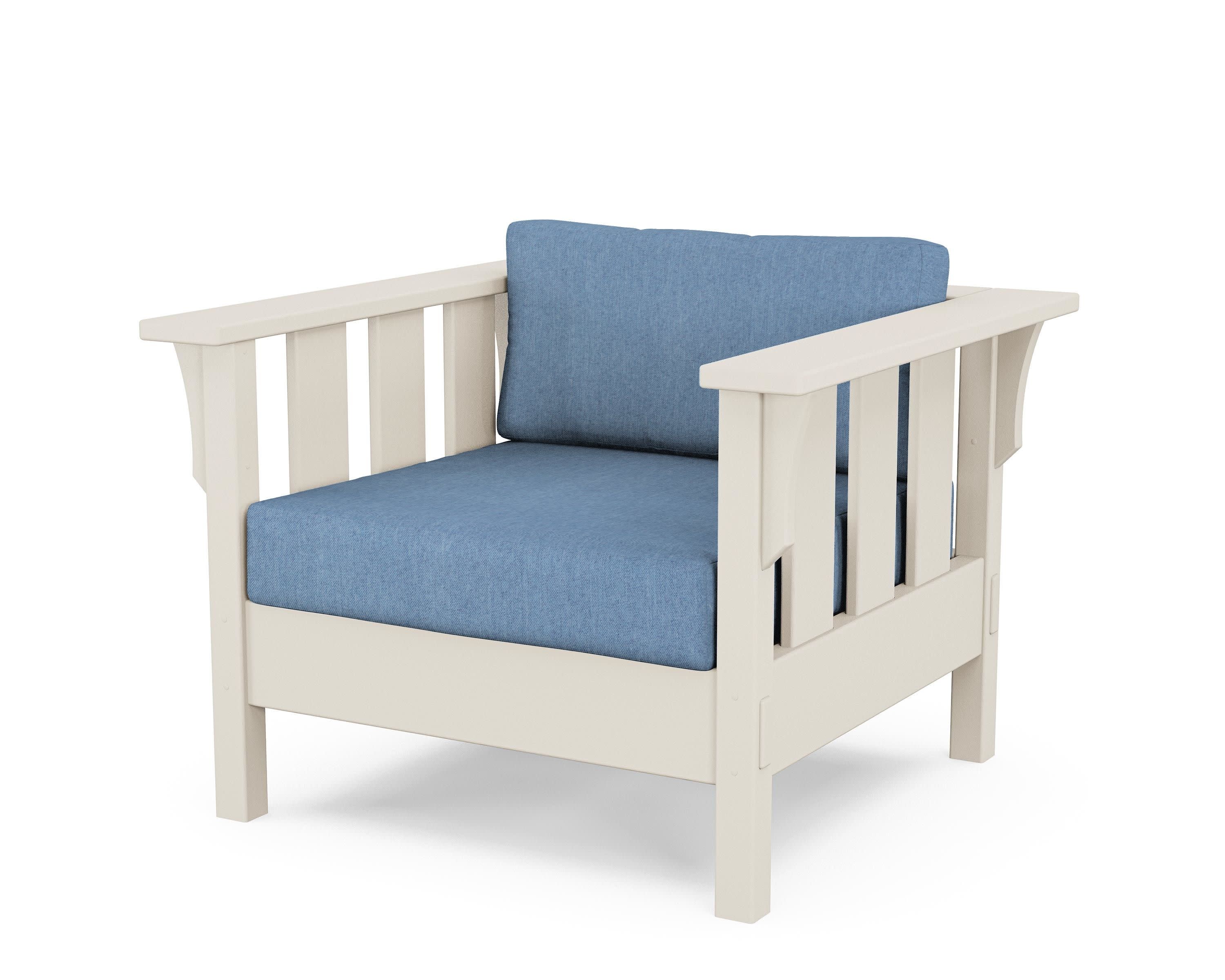 Acadia Deep Seating Chair in Sand / Sky Blue