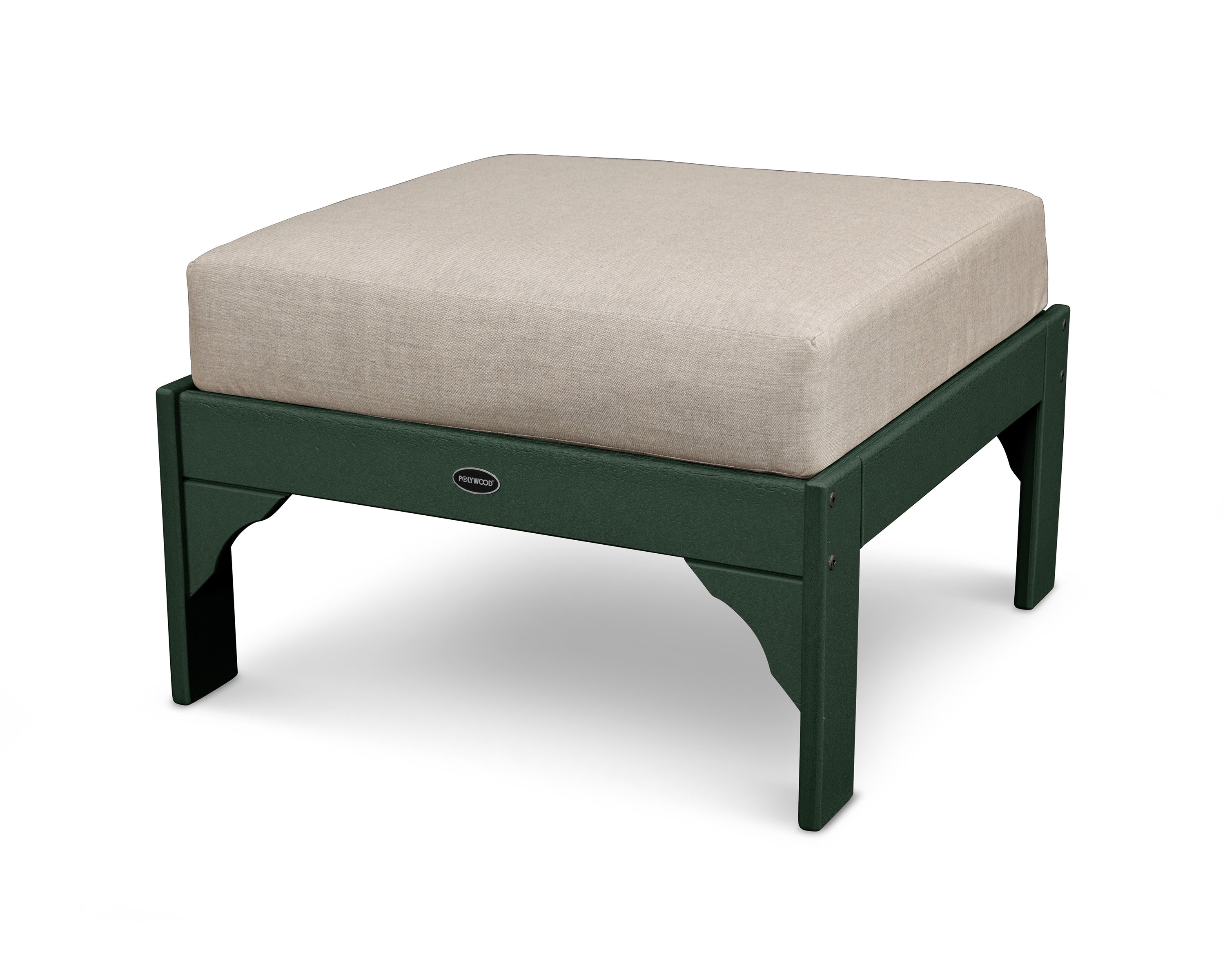 Vineyard Deep Seating Ottoman in Green / Cast Ash