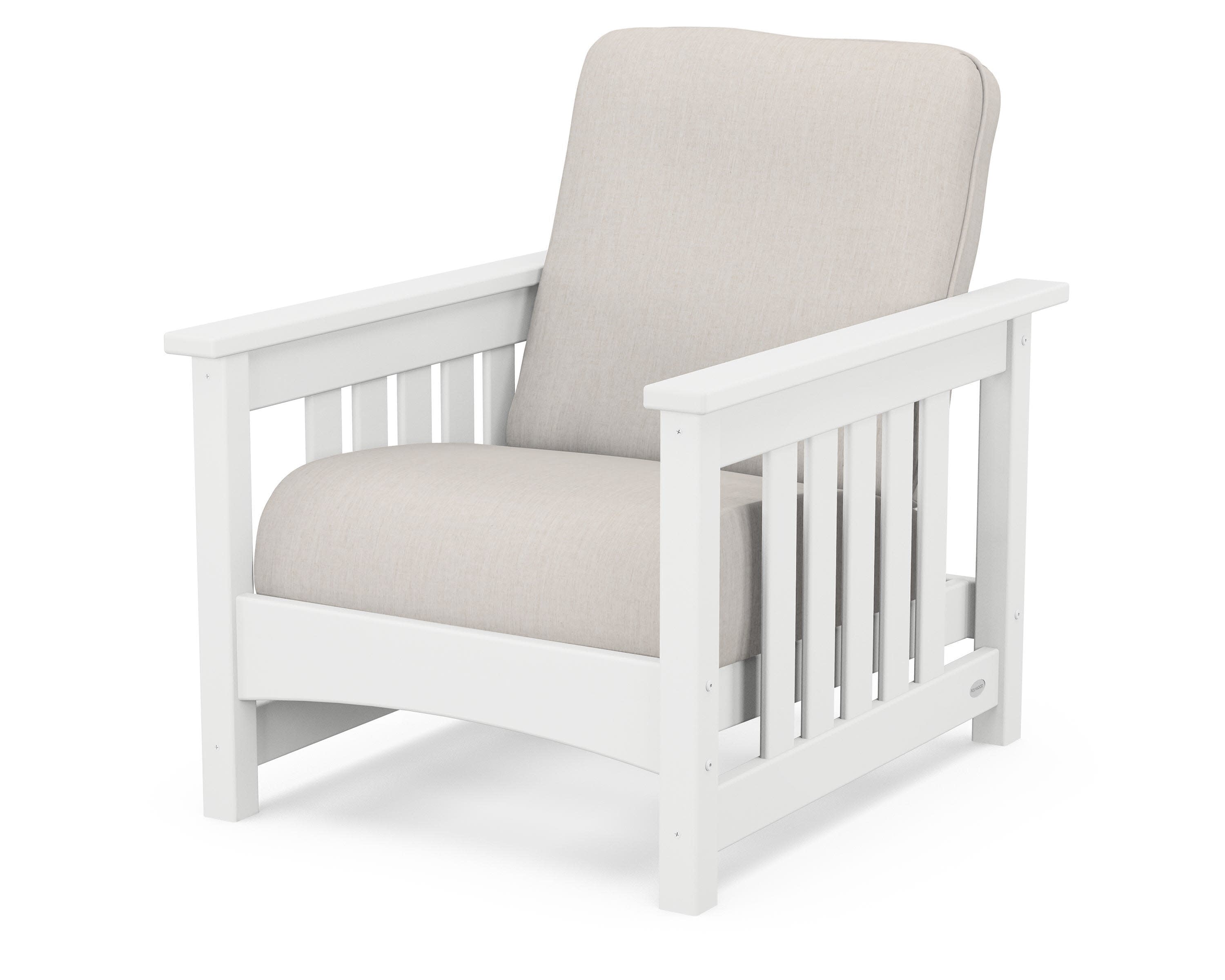 Club Mission Chair in White / Cast Ash