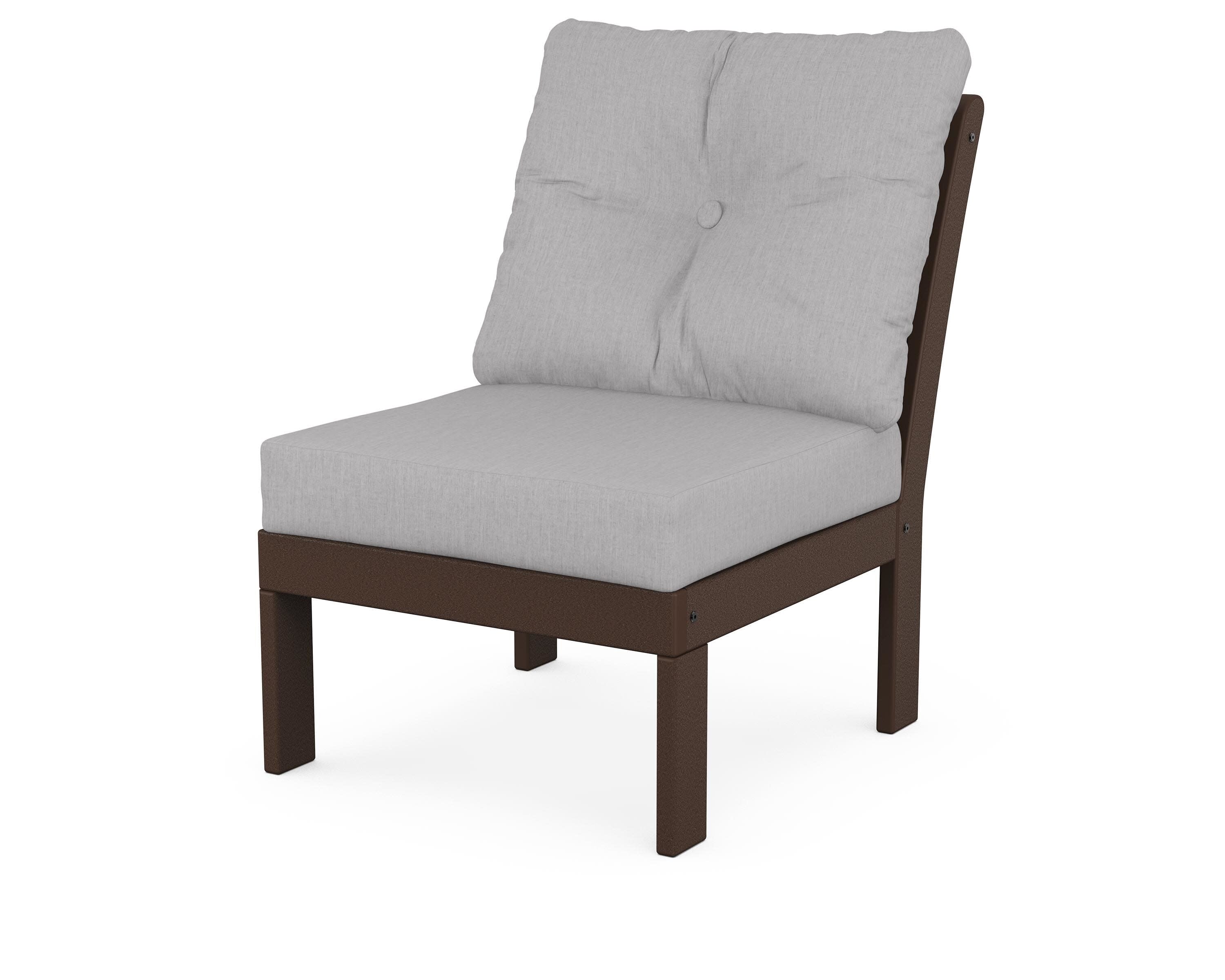 Vineyard Modular Armless Chair in Mahogany / Granite